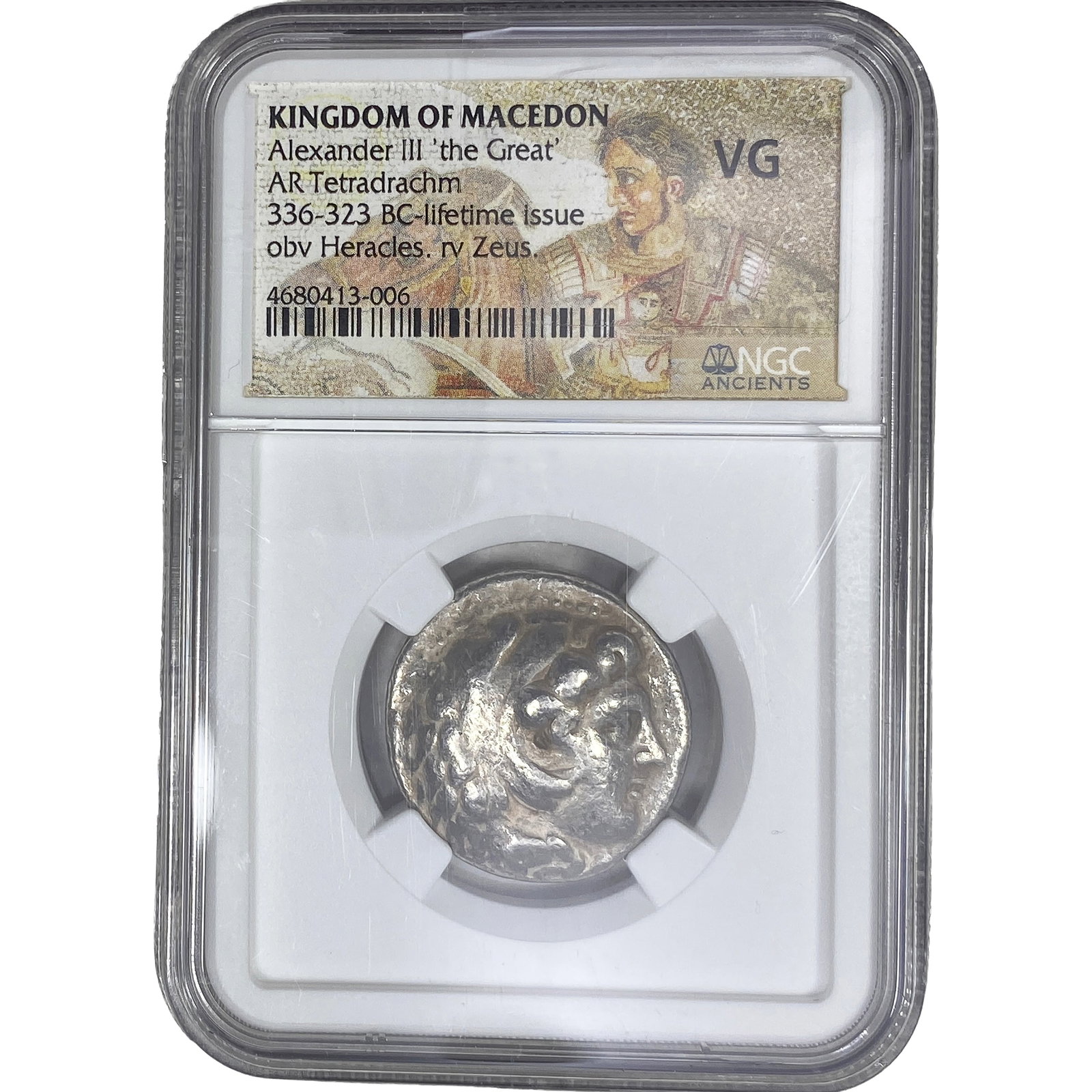 Macedon Alexander III 336-323 Silver Tetradrachm NGC VG: Macedon Alexander III 336-323 Silver Tetradrachm NGC VG
