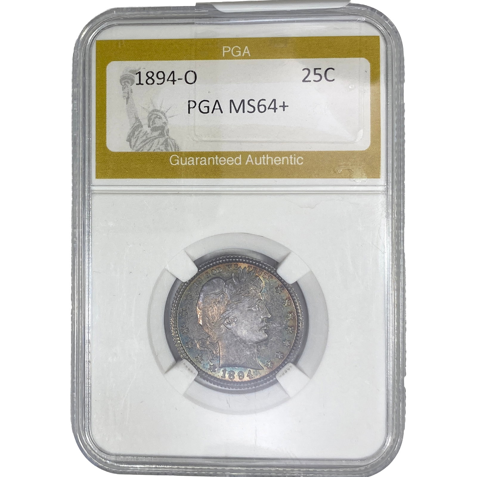 1894-O Barber Quarter PGA MS64+: 1894-O Barber Quarter PGA MS64+