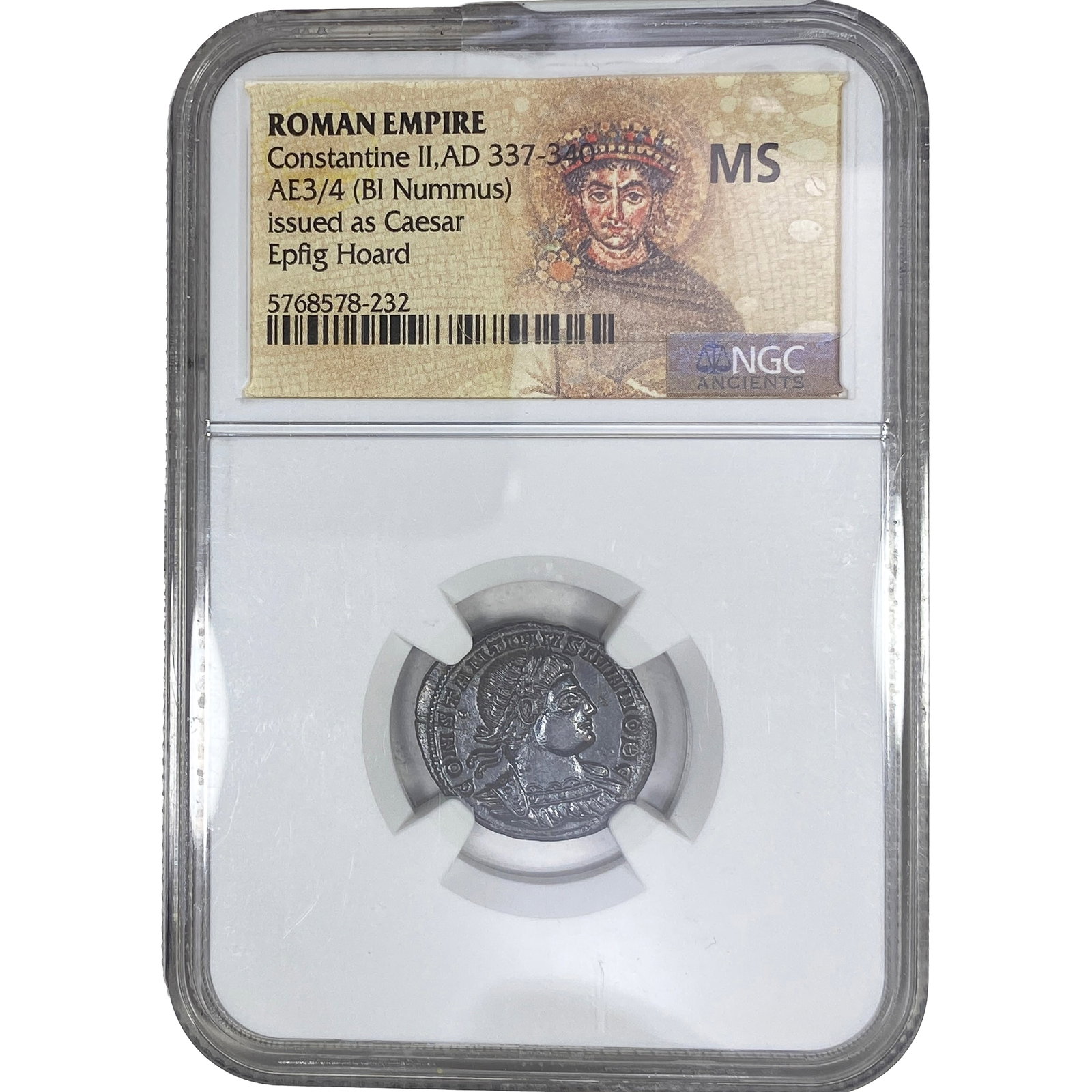 Roma Constantine II Ad 337-340 AE3/4 BI Nummus: Roma Constantine II Ad 337-340 AE3/4 BI Nummus