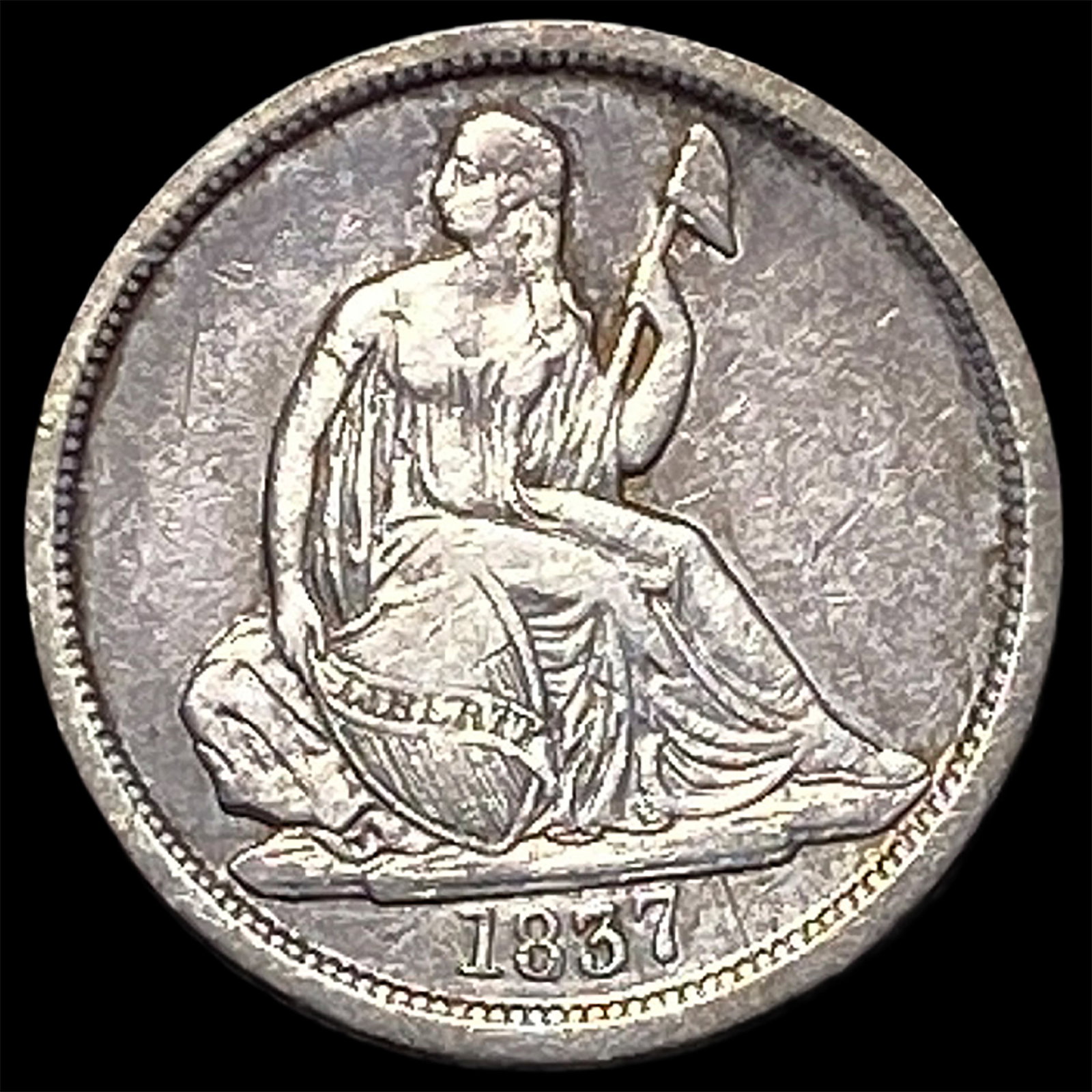 1837 Seated Liberty Dime: 1837 Seated Liberty Dime