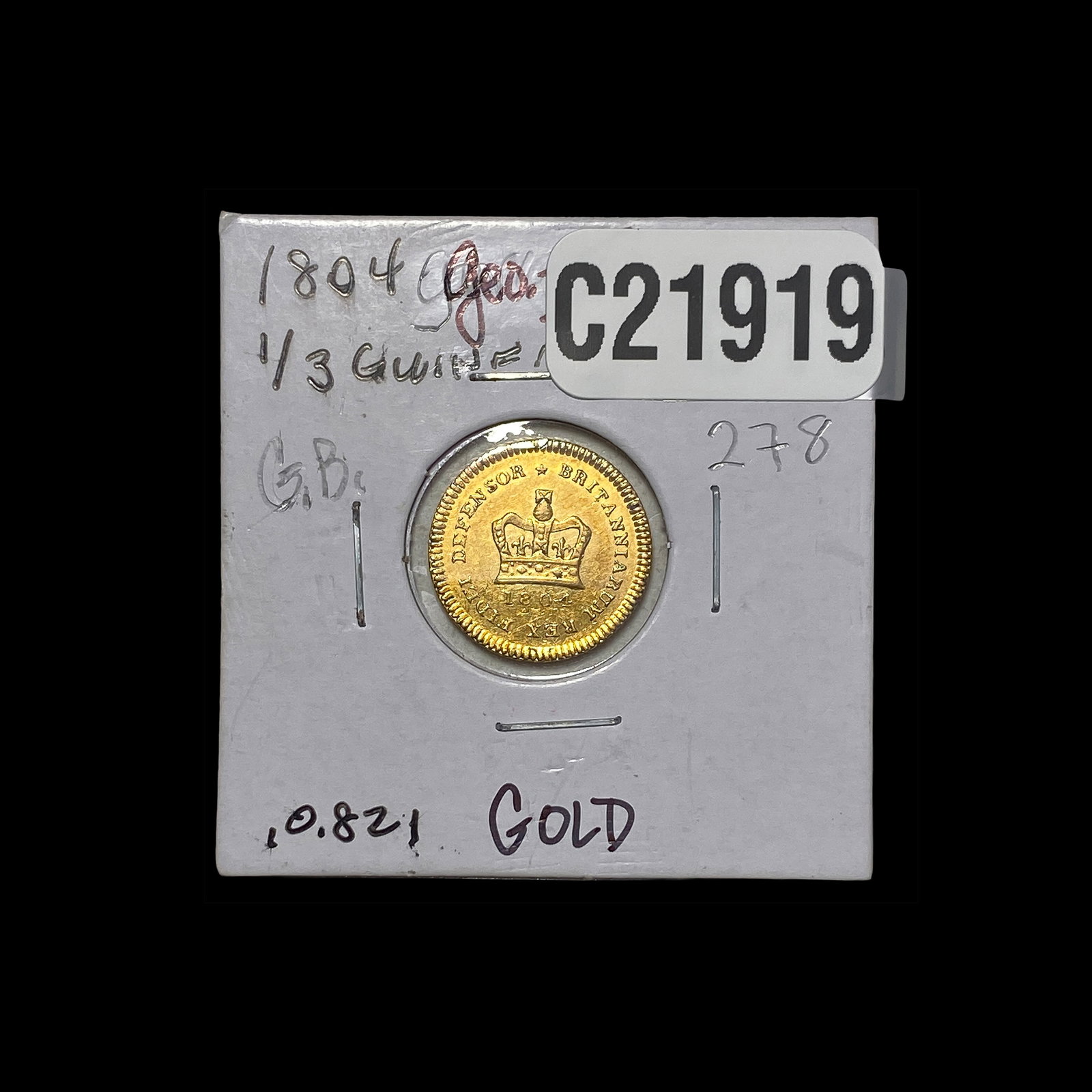 1804 Great Britain George III Gold 1/3 Guinea: 1804 Great Britain George III Gold 1/3 Guinea