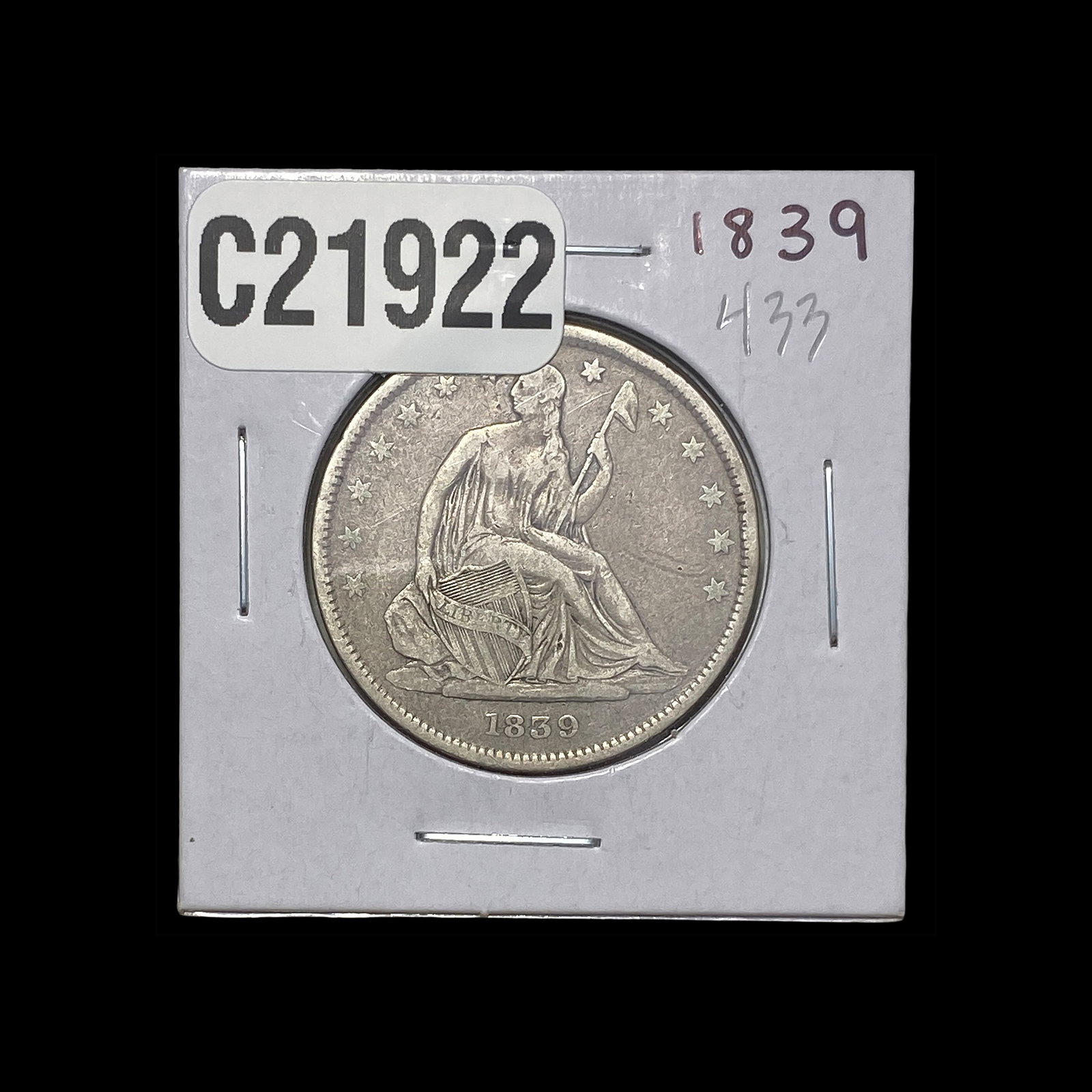 1839 Seated Liberty Half Dollar: 1839 Seated Liberty Half Dollar