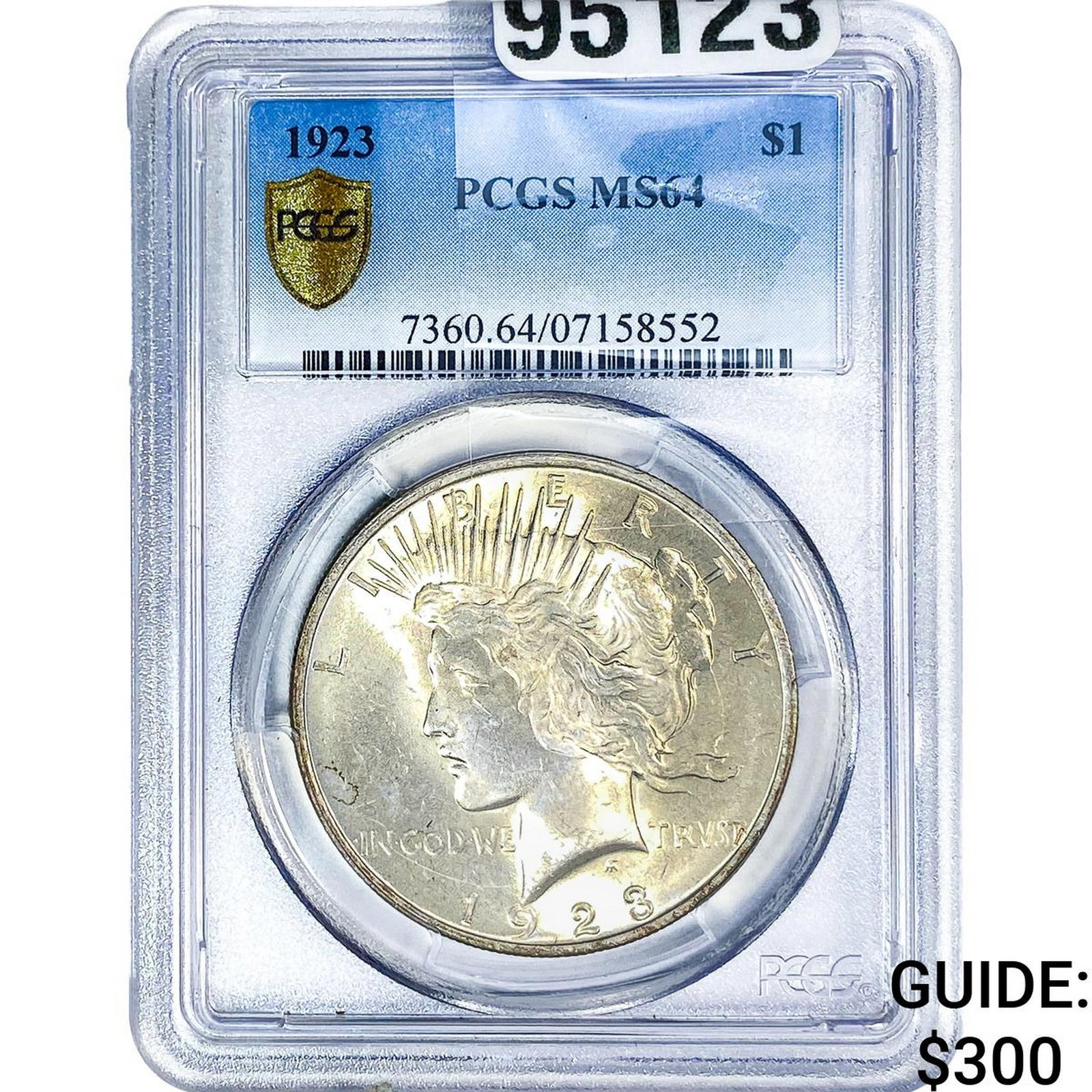 1923 Silver Peace Dollar PCGS MS64: 1923 Silver Peace Dollar PCGS MS64