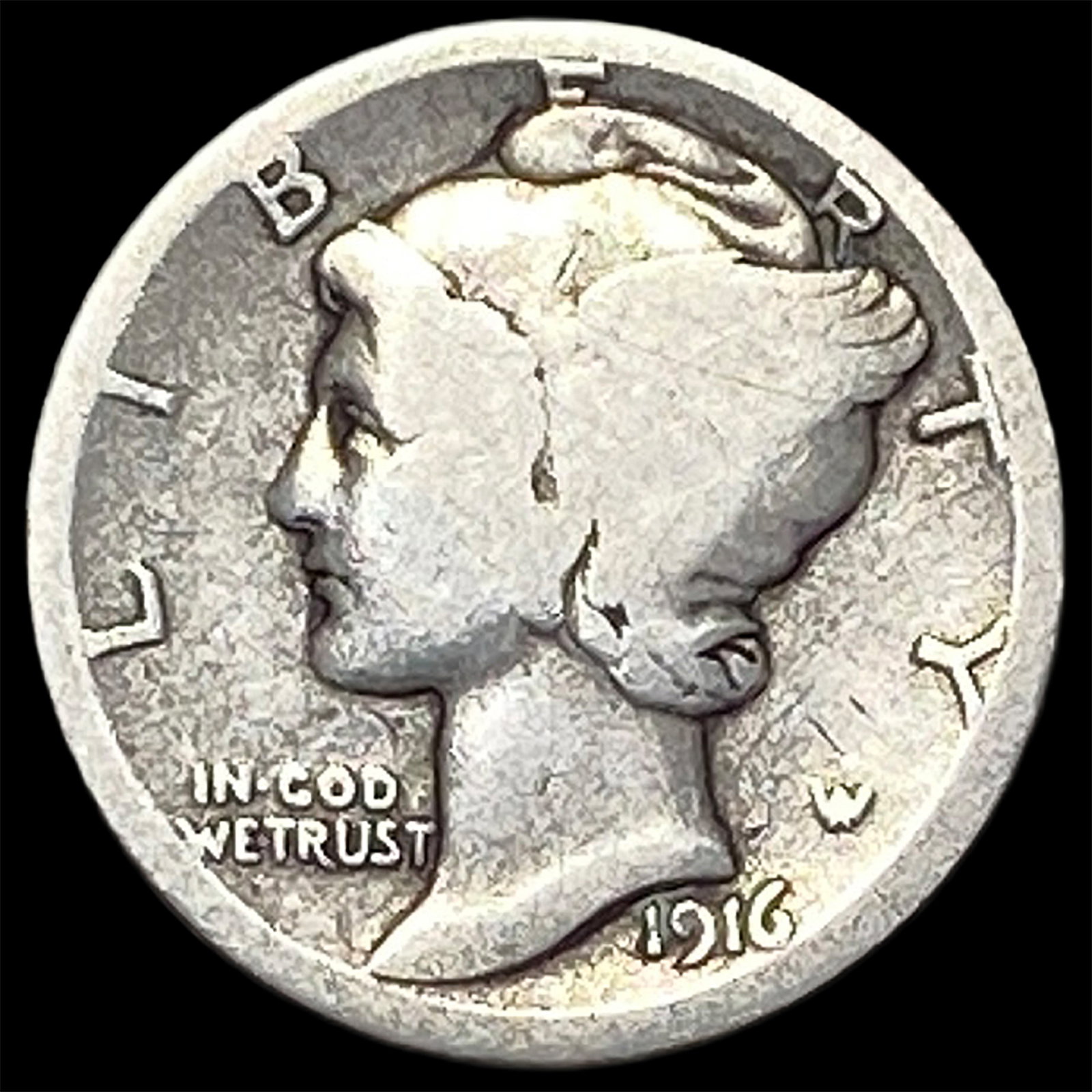 1916-D Mercury Silver Dime: 1916-D Mercury Silver Dime