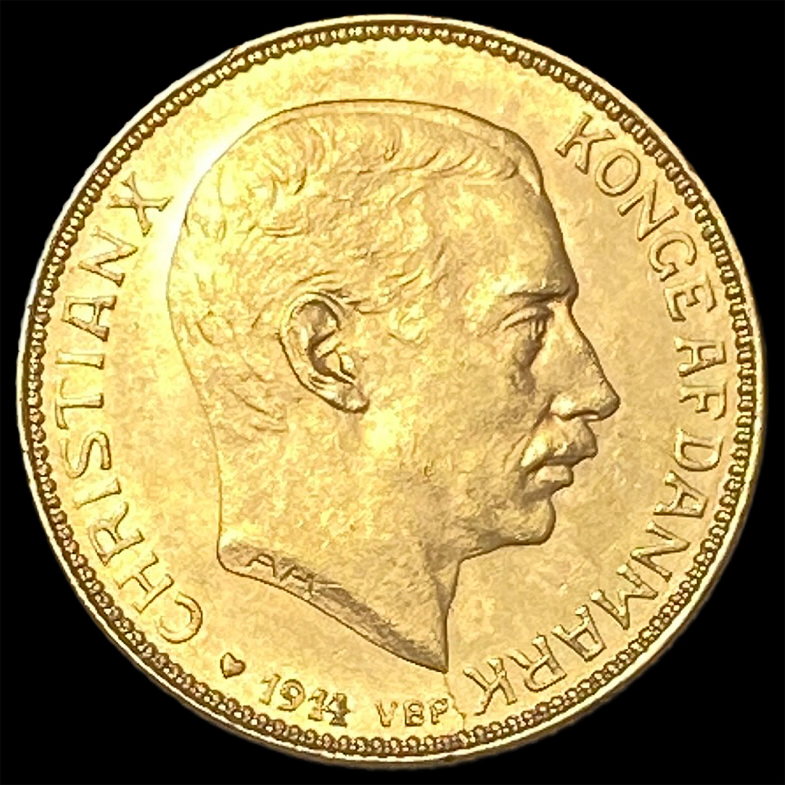 1914 Denmark Gold 20 Kroner: 1914 Denmark Gold 20 Kroner