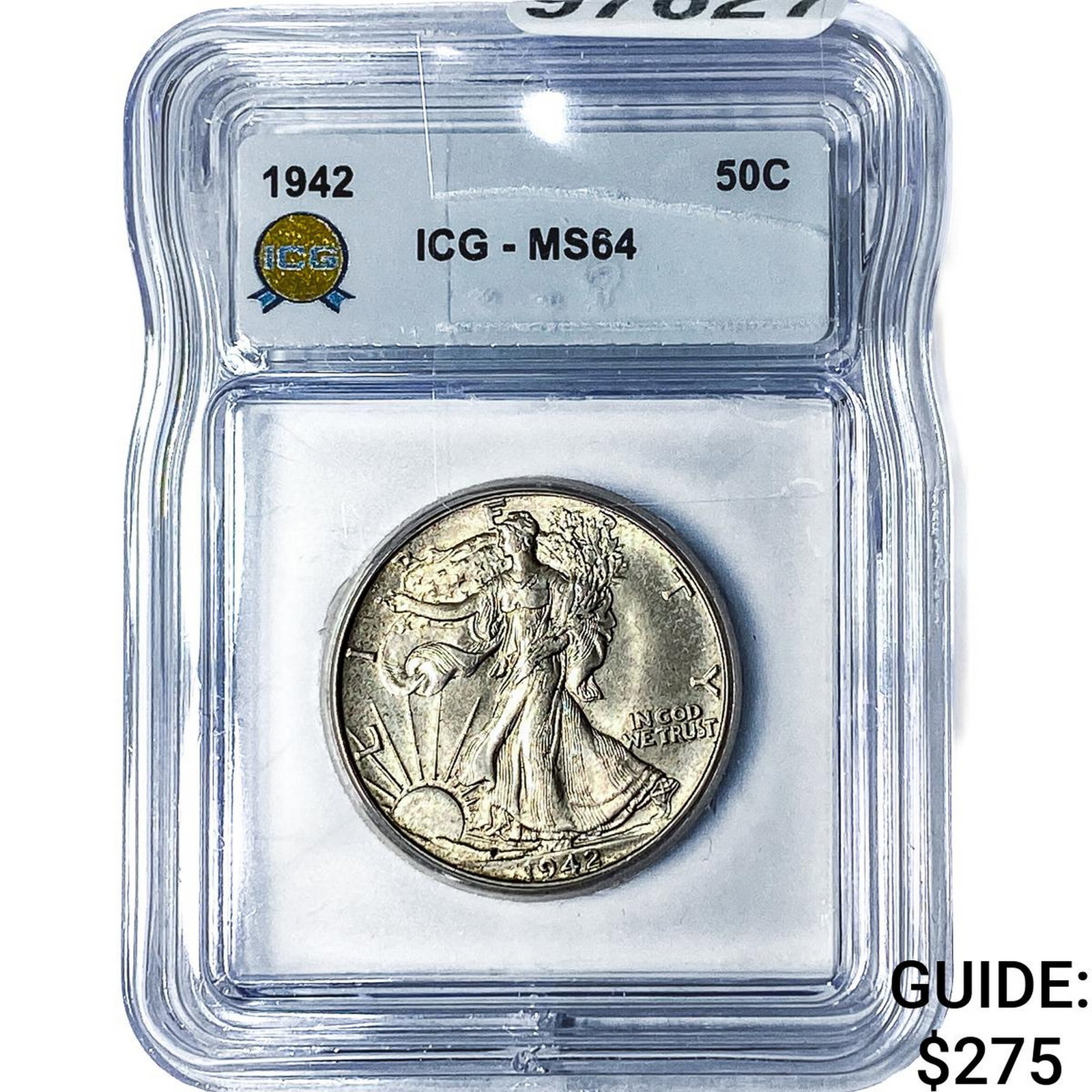 1942 Walking Liberty Half Dollar ICG MS64: 1942 Walking Liberty Half Dollar ICG MS64
