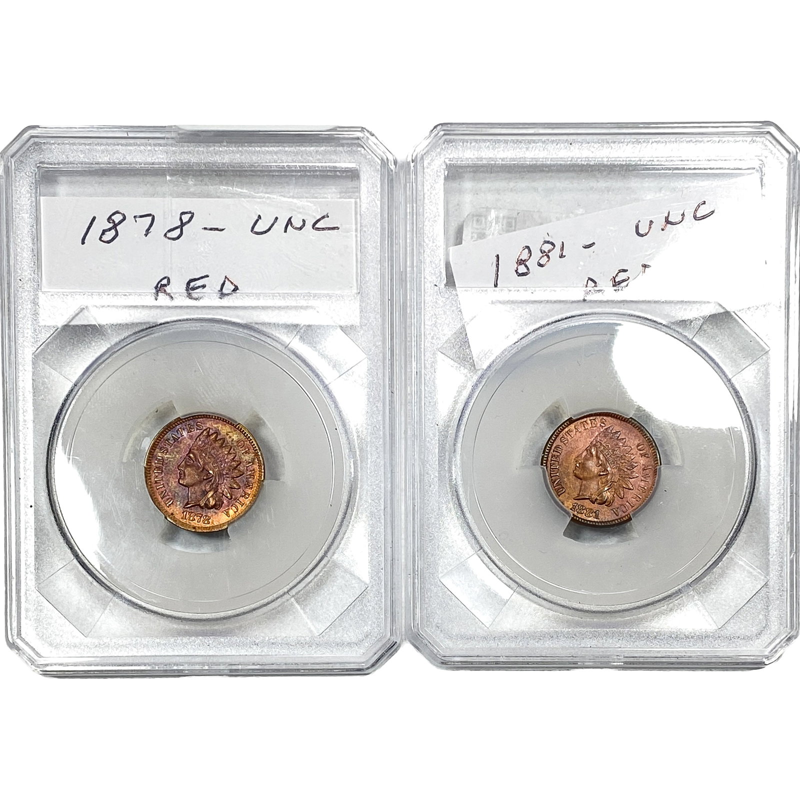 [2] 1881 & 1878 Indian Head Cent Red: [2] 1881 & 1878 Indian Head Cent Red