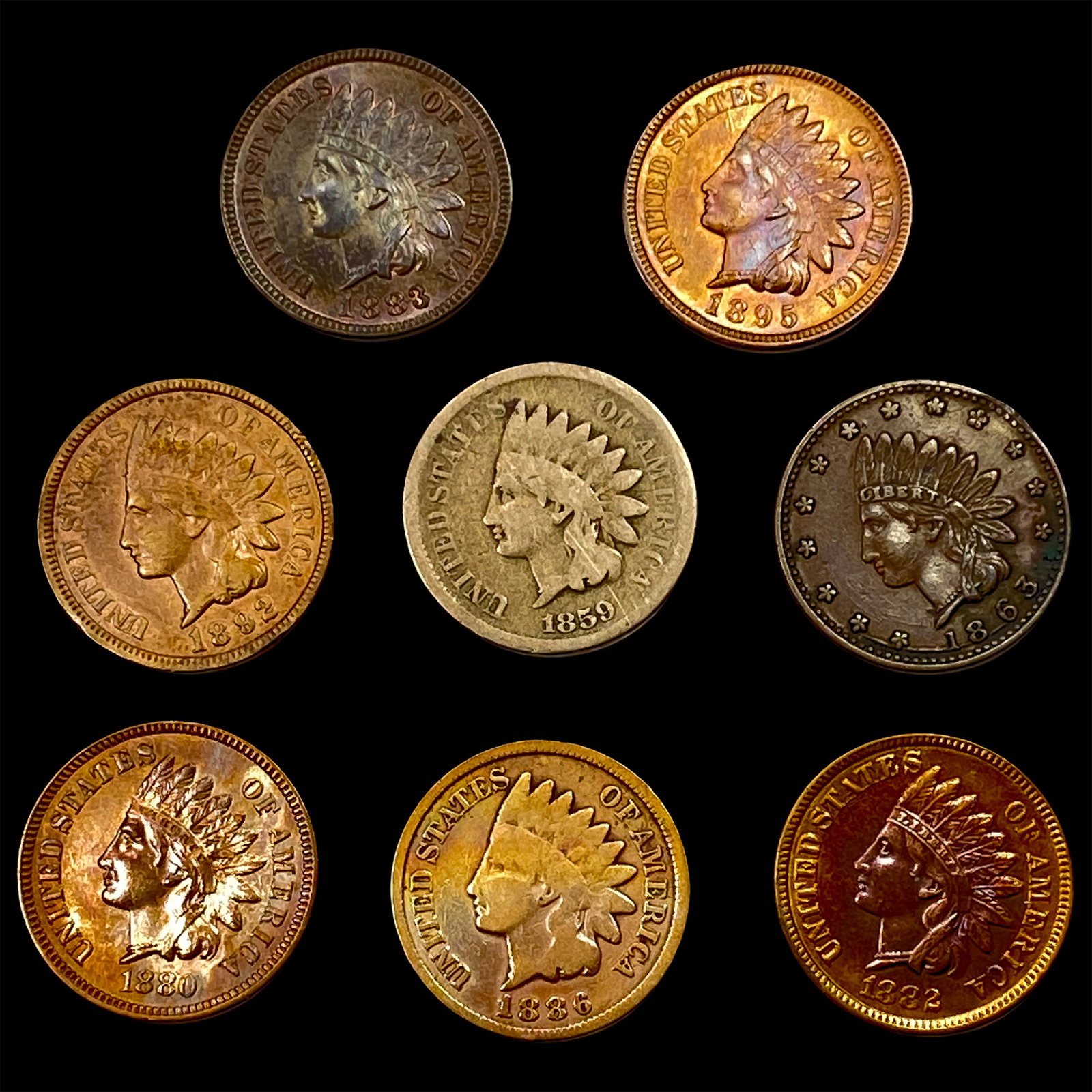 [8] 1859-1895 Indian Head Cent: [8] 1859-1895 Indian Head Cent