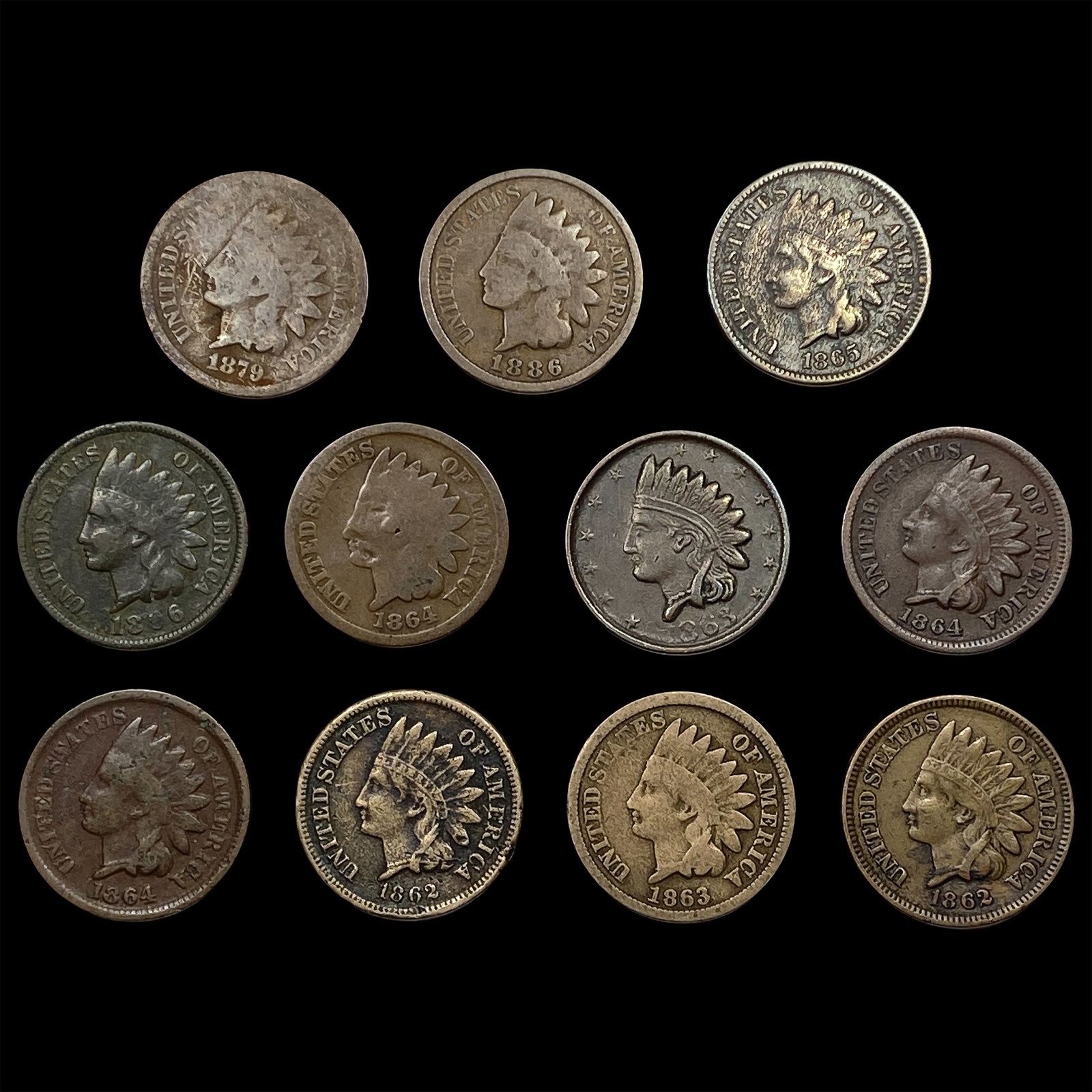 [11] 1864-1879 Indian Head Cent: [11] 1864-1879 Indian Head Cent