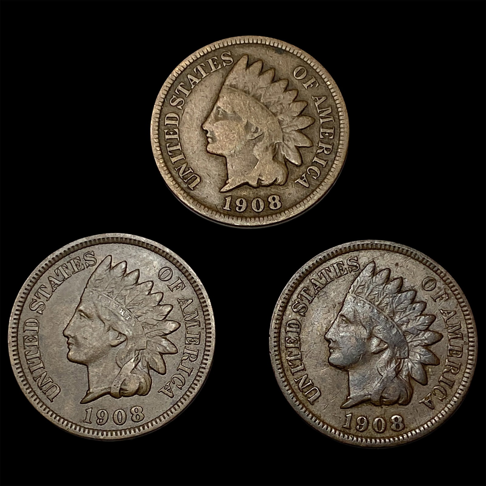 [3] 1908-S Indian Head Cent: [3] 1908-S Indian Head Cent
