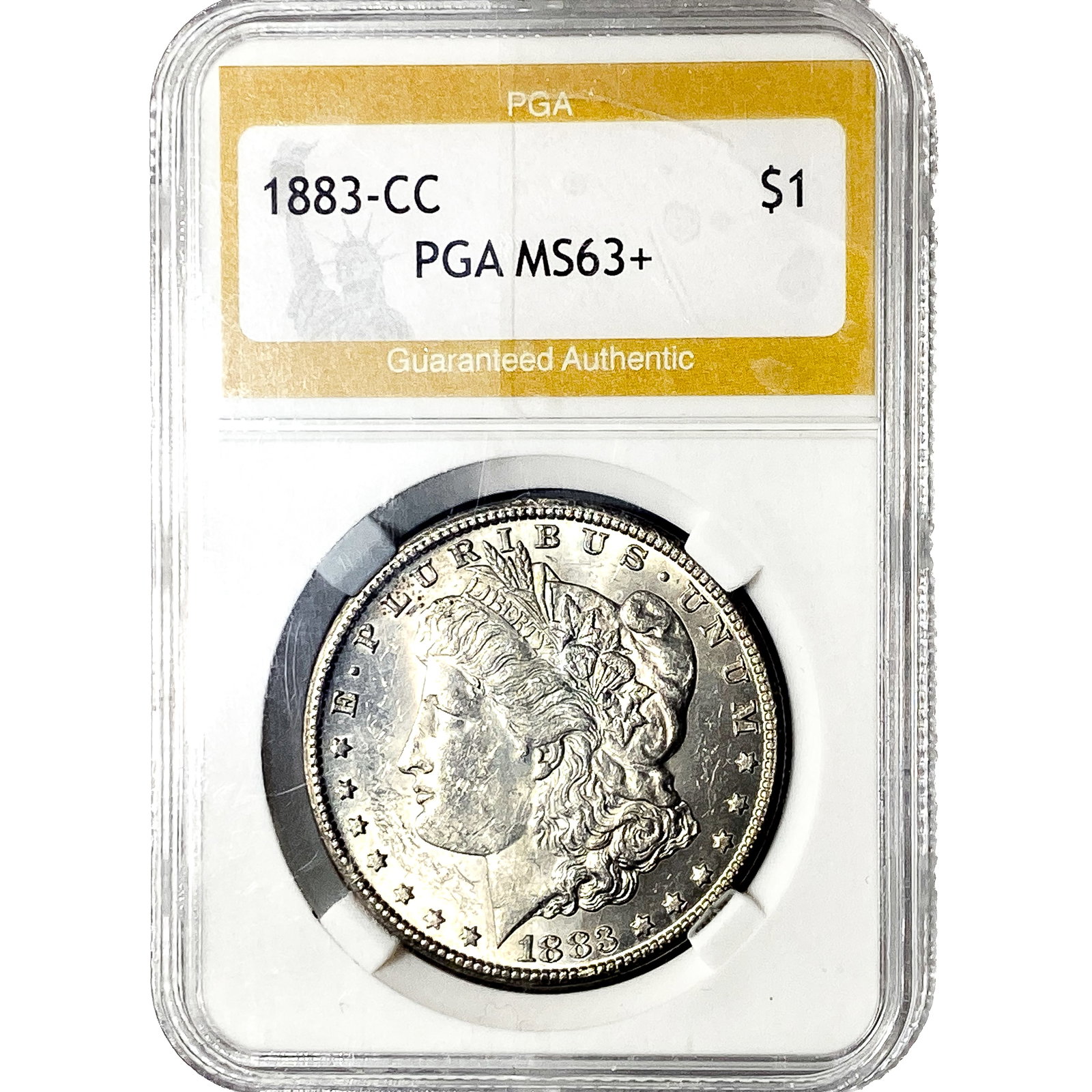 1883-CC Morgan Silver Dollar PGA MS63+: 1883-CC Morgan Silver Dollar PGA MS63+