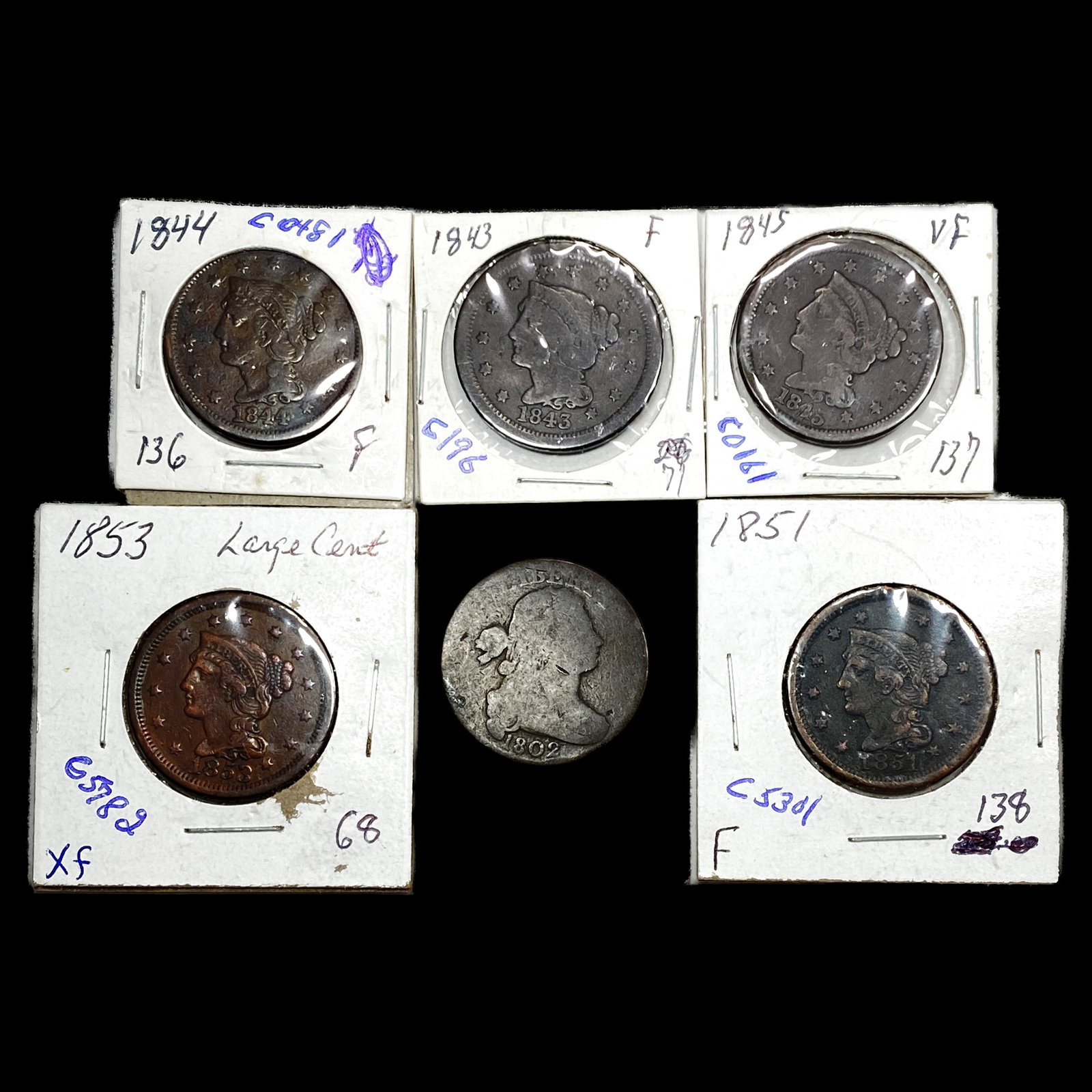 [6] 1802-1853 United States Large Cent Lot: [6] 1802-1853 United States Large Cent Lot
