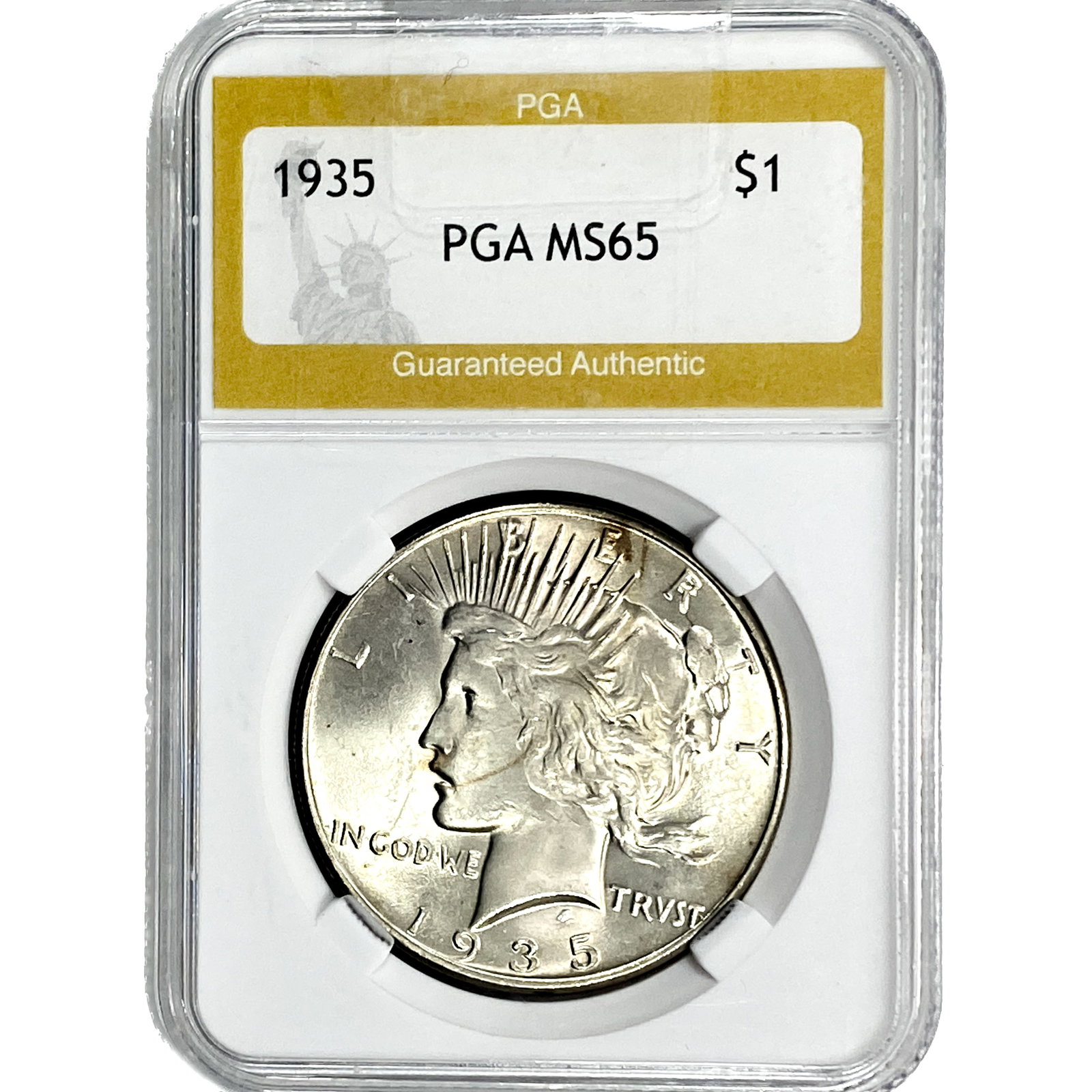 1935 Silver Peace Dollar PGA MS65: 1935 Silver Peace Dollar PGA MS65