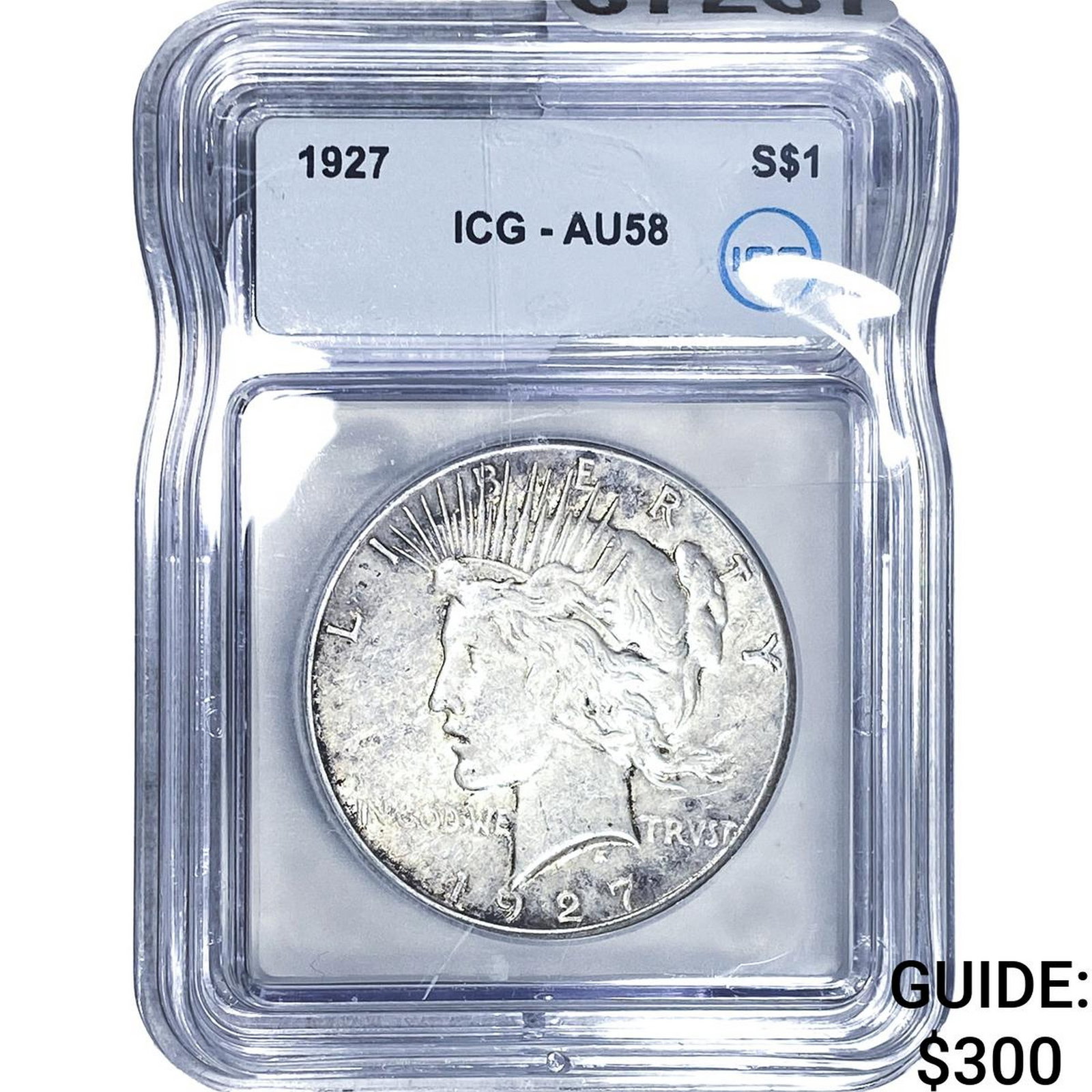 1927 Silver Peace Dollar ICG AU58: 1927 Silver Peace Dollar ICG AU58