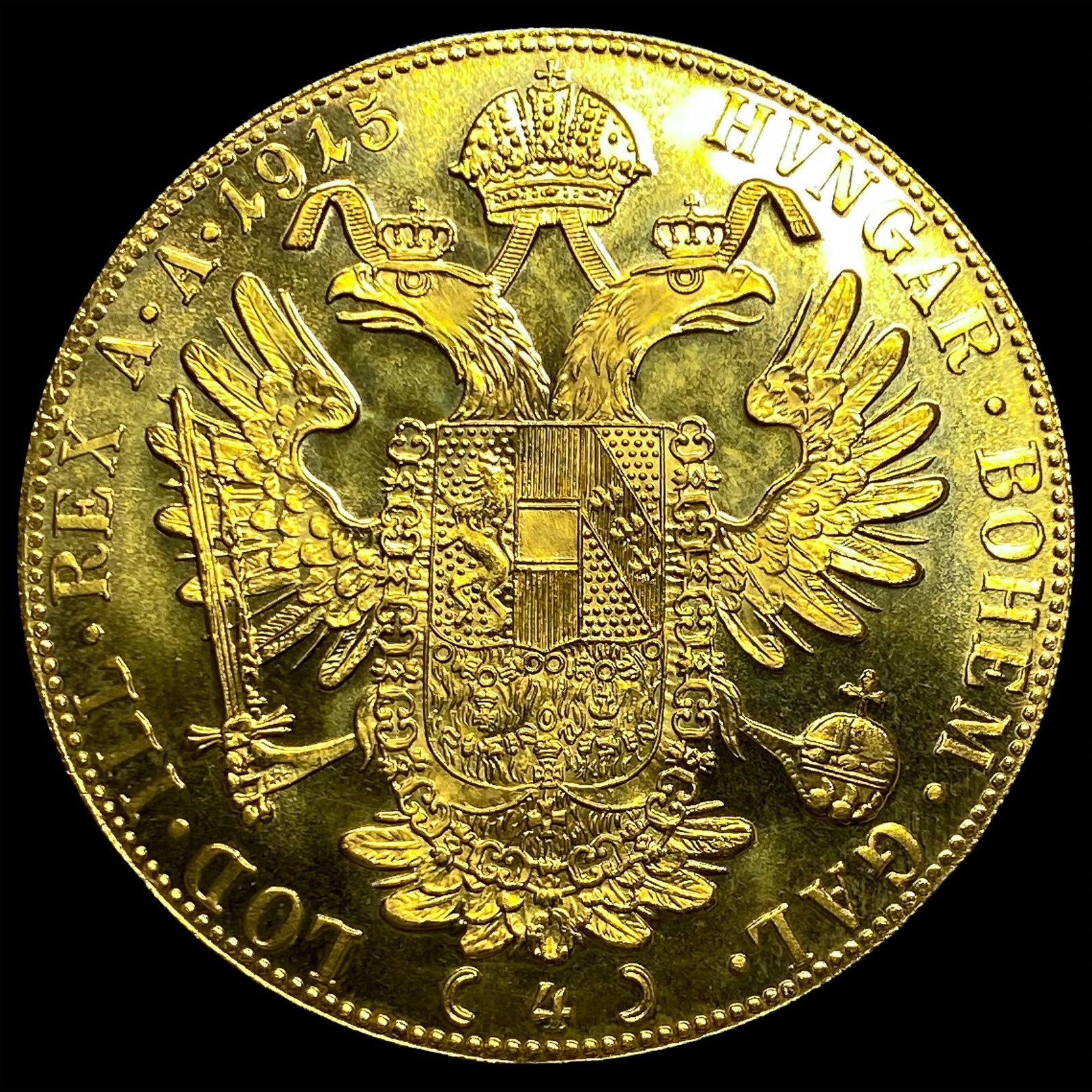 1915 Austria Gold 4 Ducat - 2