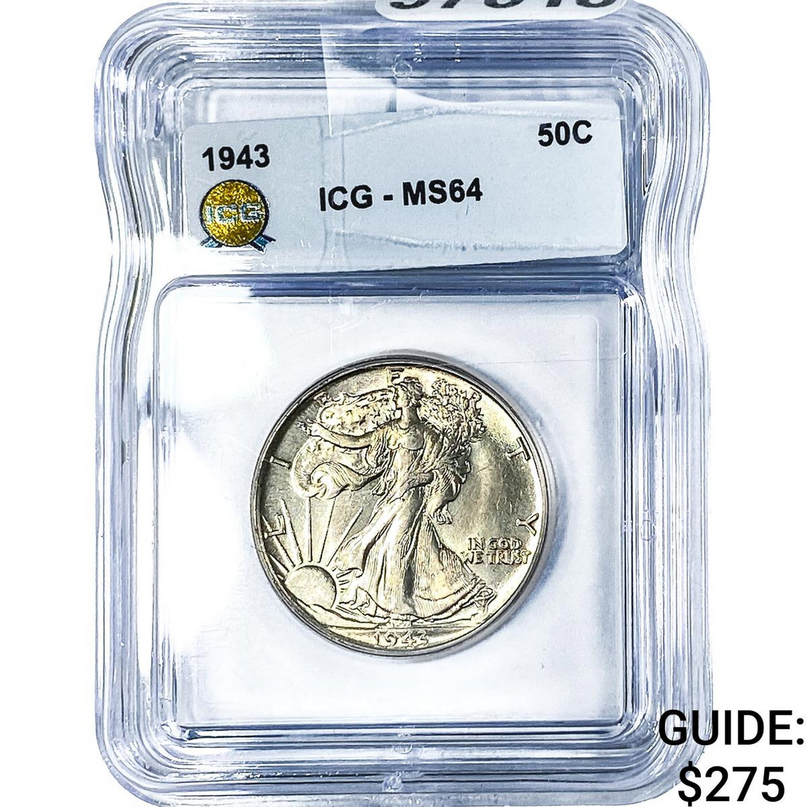 1943 Walking Liberty Half Dollar ICG MS64: 1943 Walking Liberty Half Dollar ICG MS64
