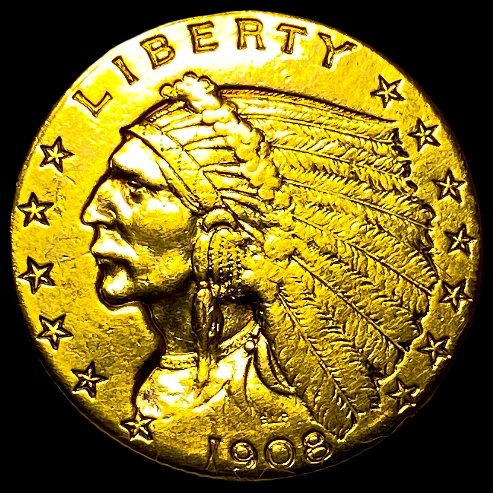 1908 $2.50 Gold Quarter Eagle: 1908 $2.50 Gold Quarter Eagle