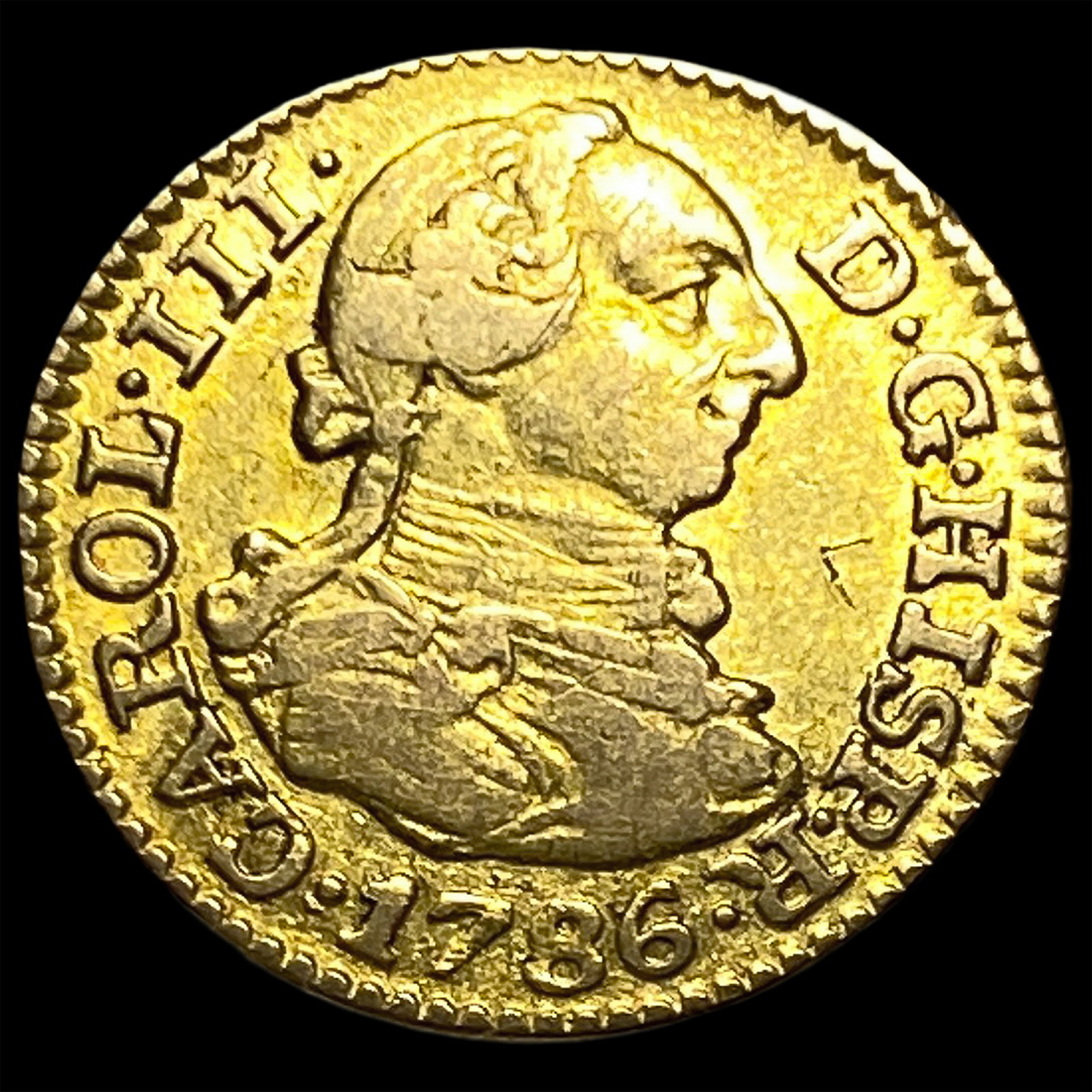 1786 Spain Gold 1/2 Escudo: 1786 Spain Gold 1/2 Escudo