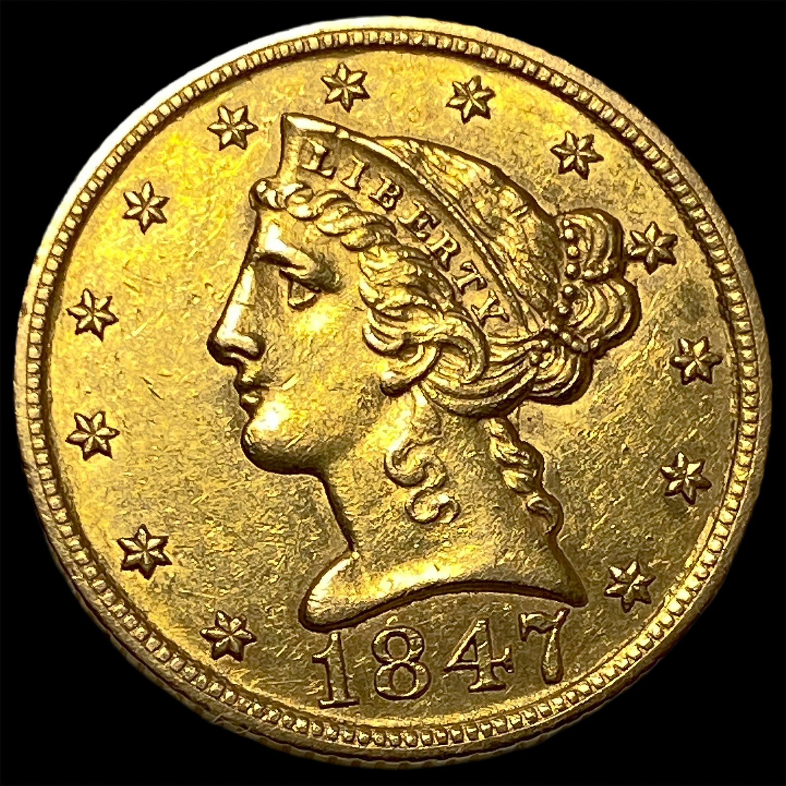 1847 $5 Gold Half Eagle: 1847 $5 Gold Half Eagle