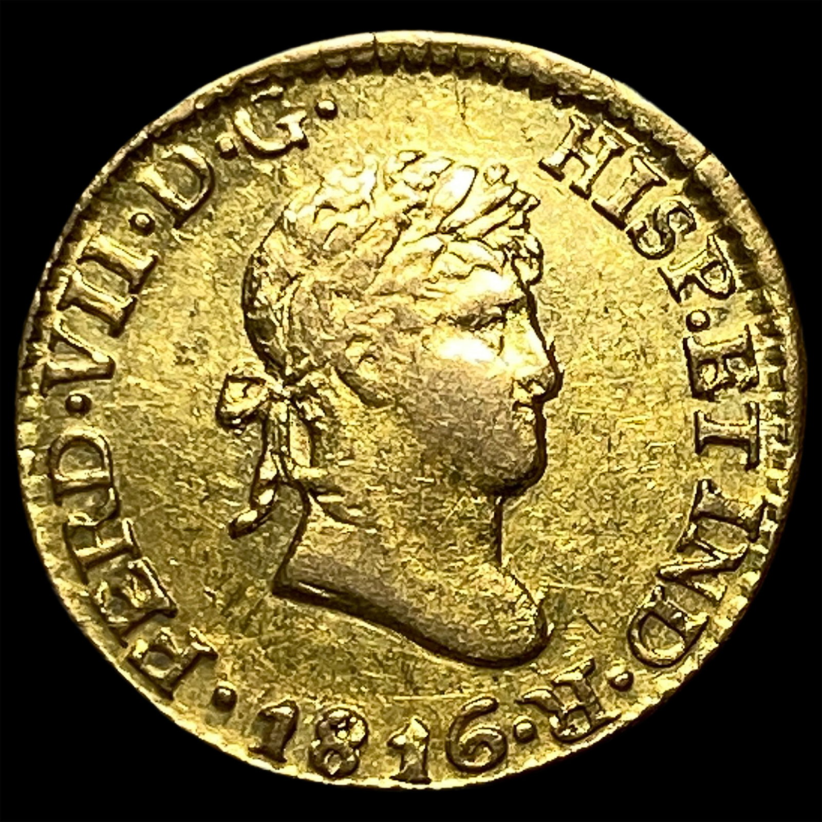 1816Mo Mexico Spanish Colony Gold 1/2 Escudo: 1816Mo Mexico Spanish Colony Gold 1/2 Escudo