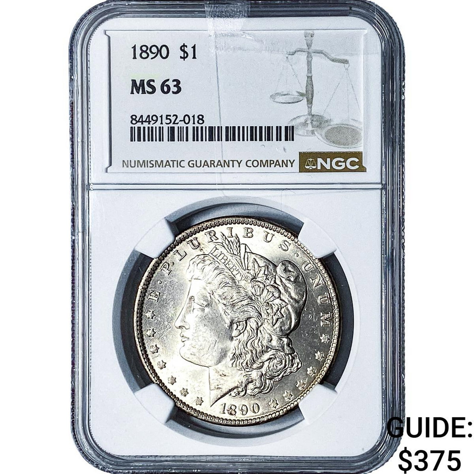 1890 Morgan Silver Dollar NGC MS63: 1890 Morgan Silver Dollar NGC MS63