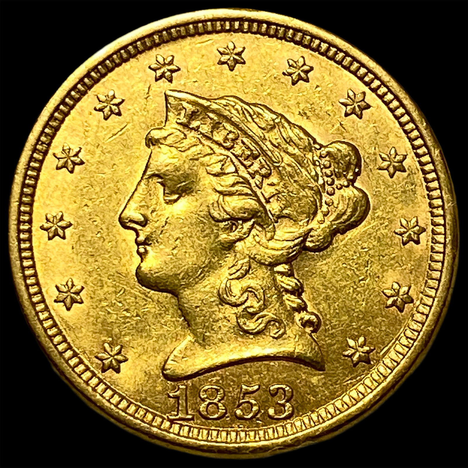 1853 $2.50 Gold Quarter Eagle: 1853 $2.50 Gold Quarter Eagle