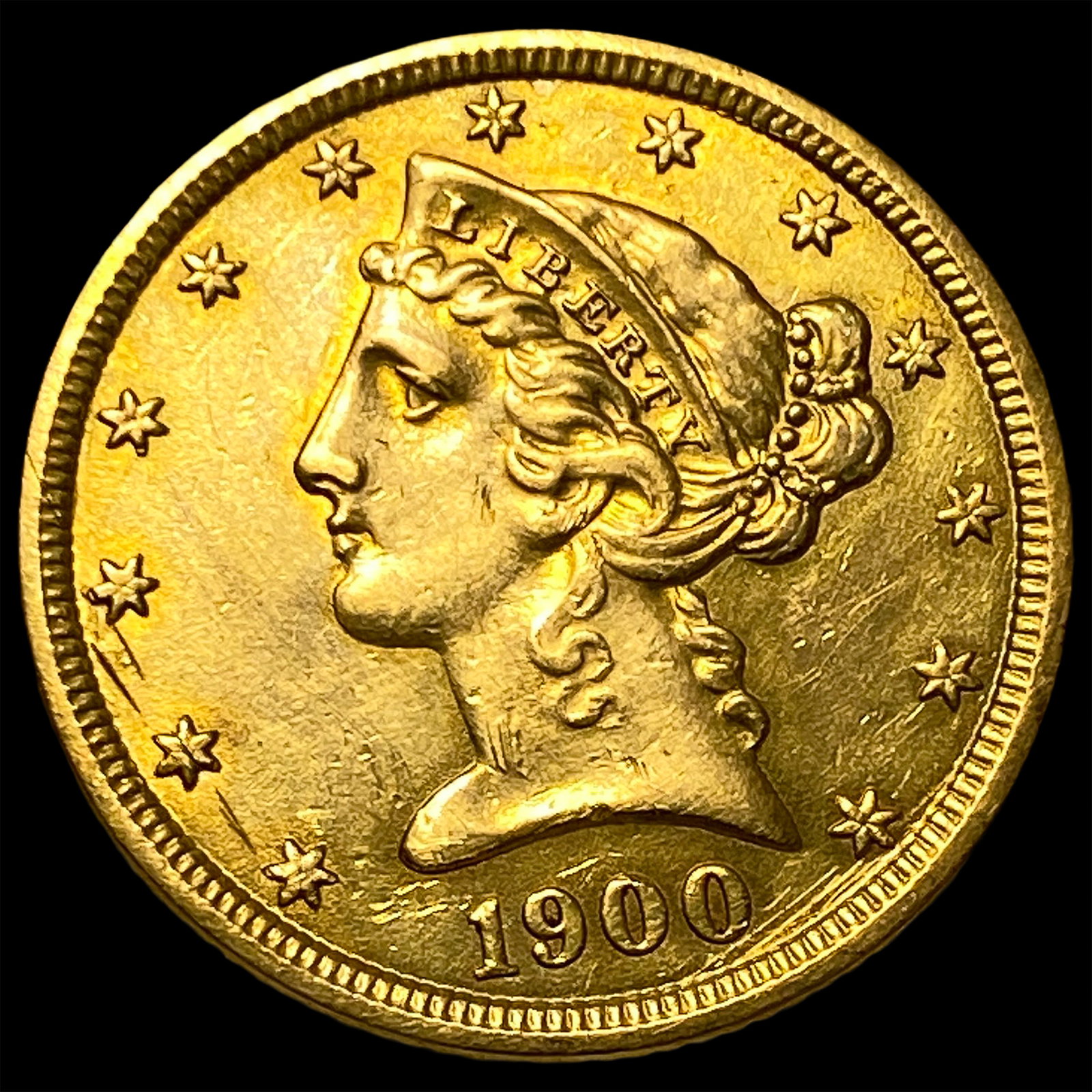 1900 $5 Gold Half Eagle: 1900 $5 Gold Half Eagle