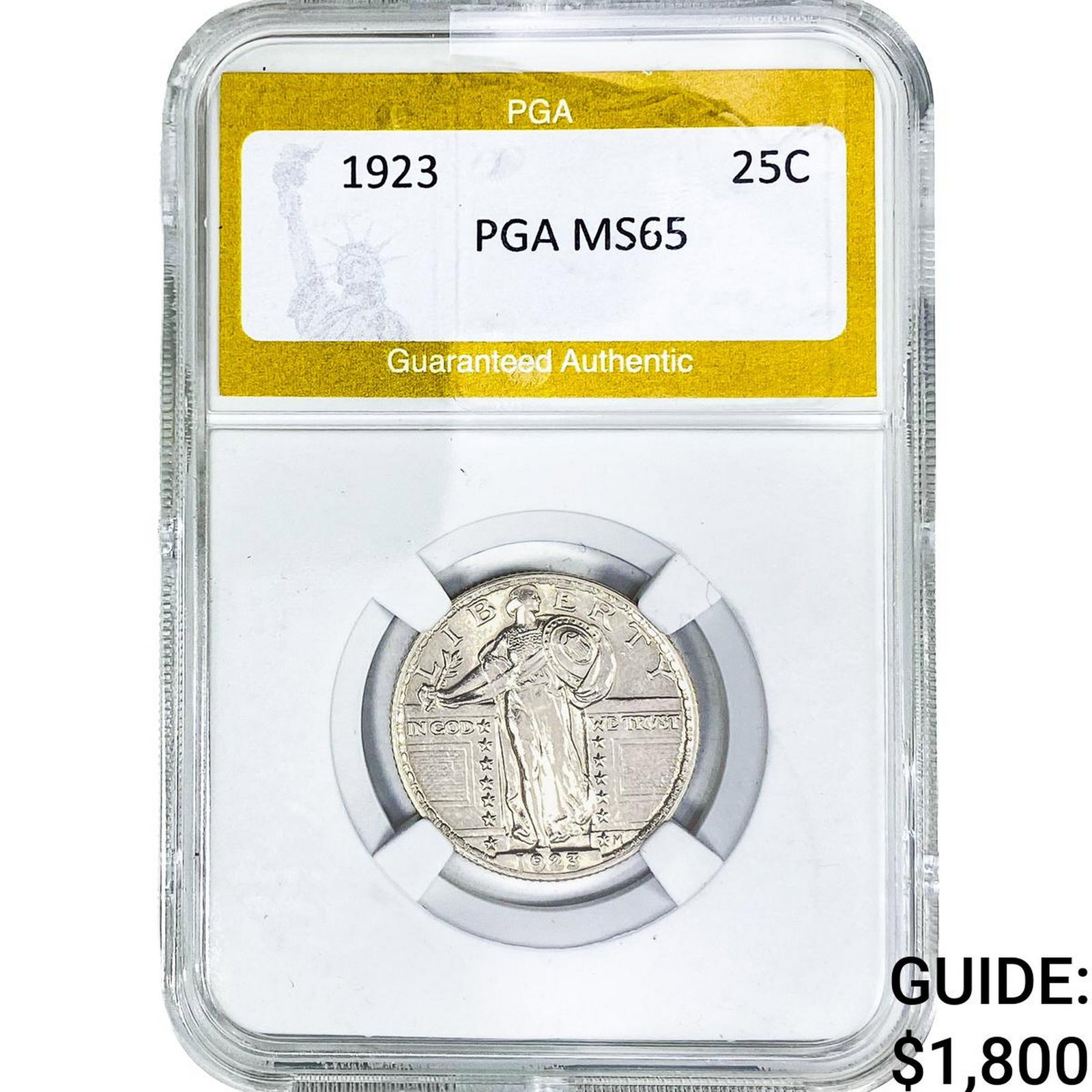 1923 Standing Liberty Quarter PGA MS65: 1923 Standing Liberty Quarter PGA MS65