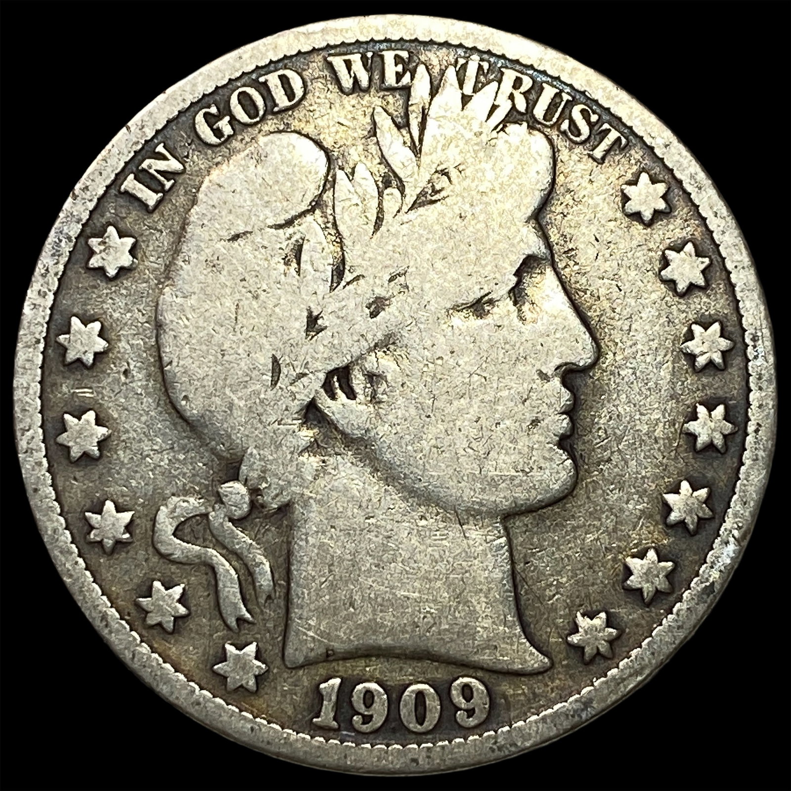 1909-S Silver Barber Half Dollar LIGHTLY CIRCULATED: 1909-S Silver Barber Half Dollar LIGHTLY CIRCULATED