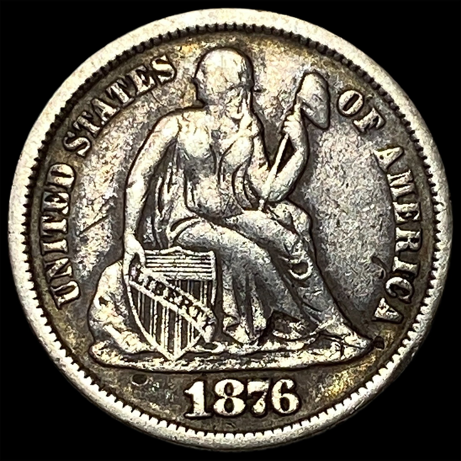 1876 Seated Liberty Dime NEARLY UNCIRCULATED (1 of 2)