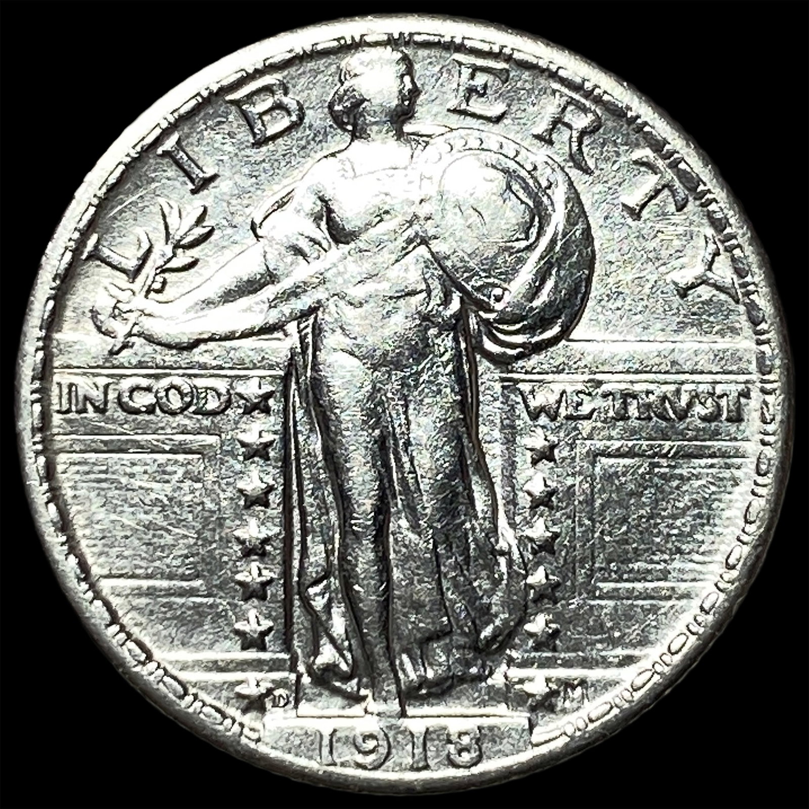 1918-D Silver Standing Liberty Quarter UNCIRCULATED: 1918-D Silver Standing Liberty Quarter UNCIRCULATED