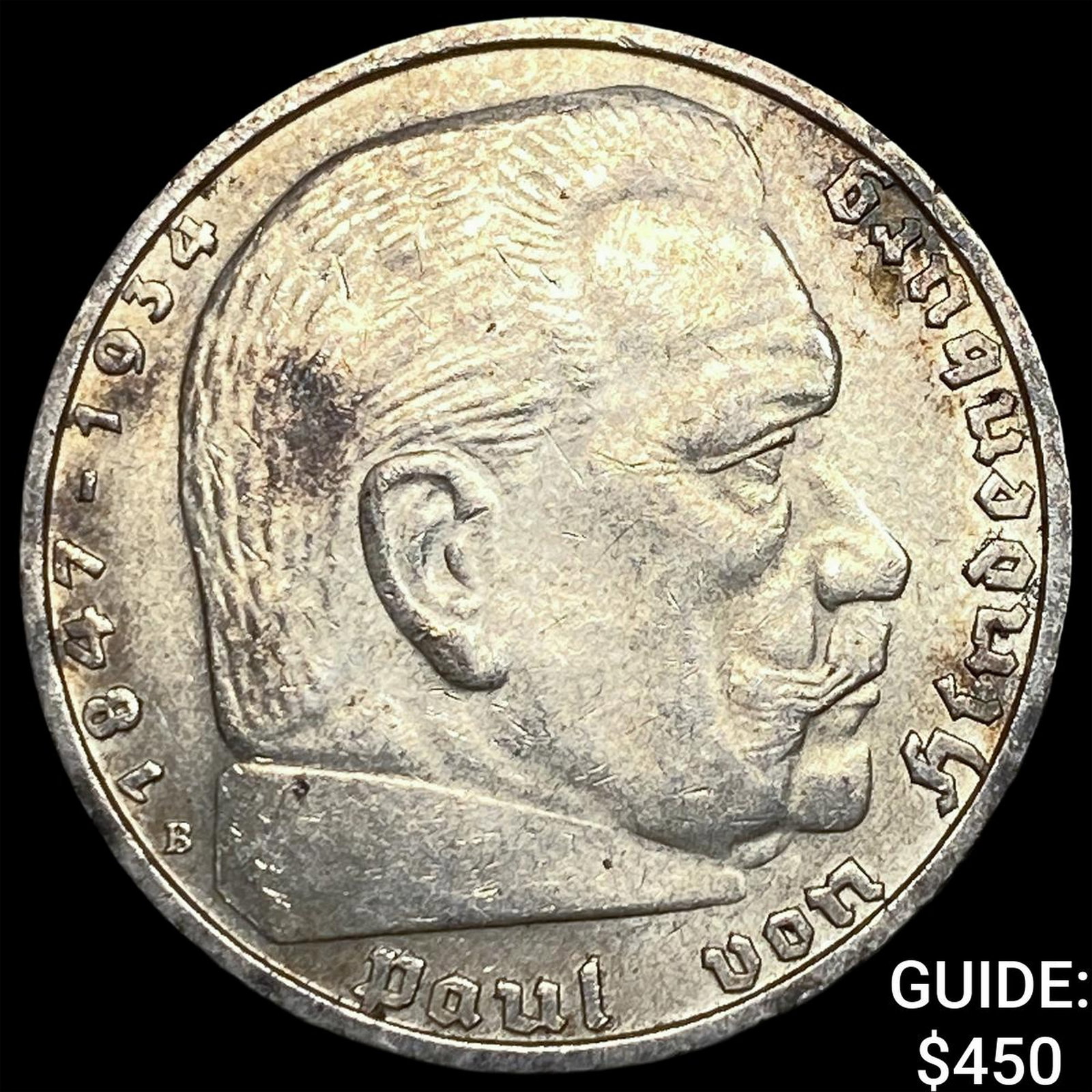 1939-B Germany Silver 5 Reichsmark CHOICE BU: 1939-B Germany Silver 5 Reichsmark CHOICE BU