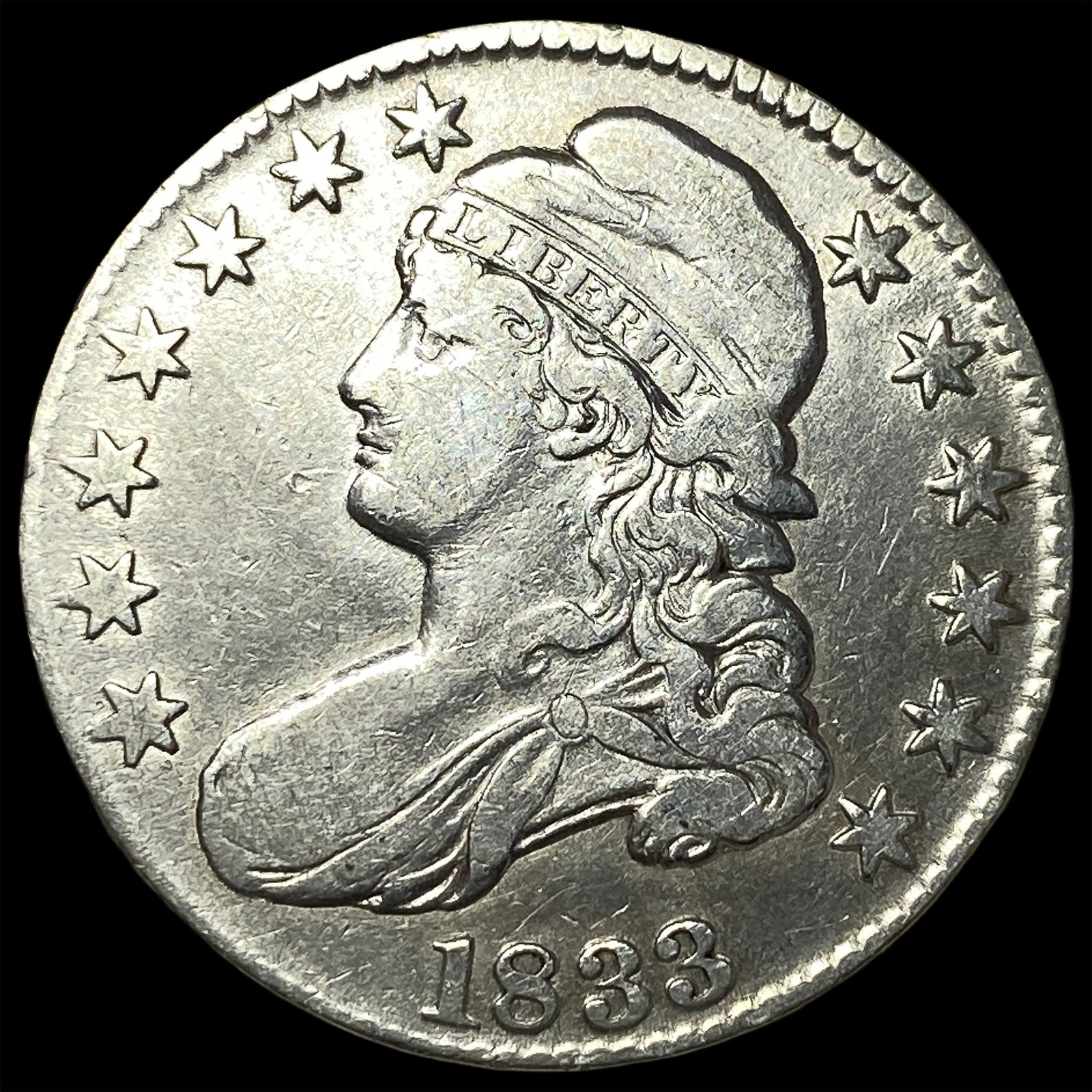 1833 Capped Bust Half Dollar CHOICE AU: 1833 Capped Bust Half Dollar CHOICE AU