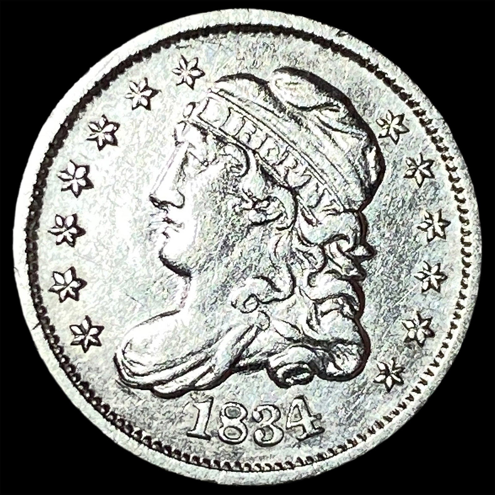 1834 Capped Bust Half Dime UNCIRCULATED: 1834 Capped Bust Half Dime UNCIRCULATED
