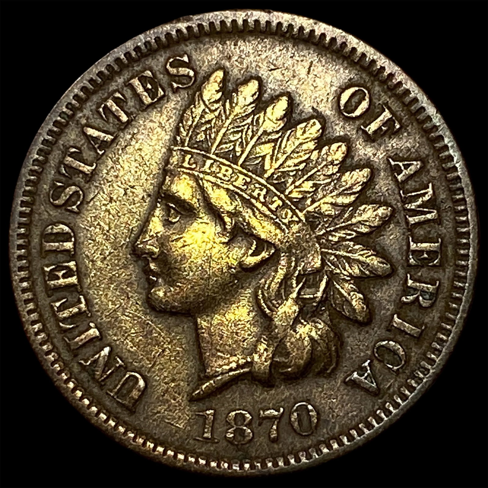 1870 Indian Head Cent CLOSELY UNCIRCULATED: 1870 Indian Head Cent CLOSELY UNCIRCULATED