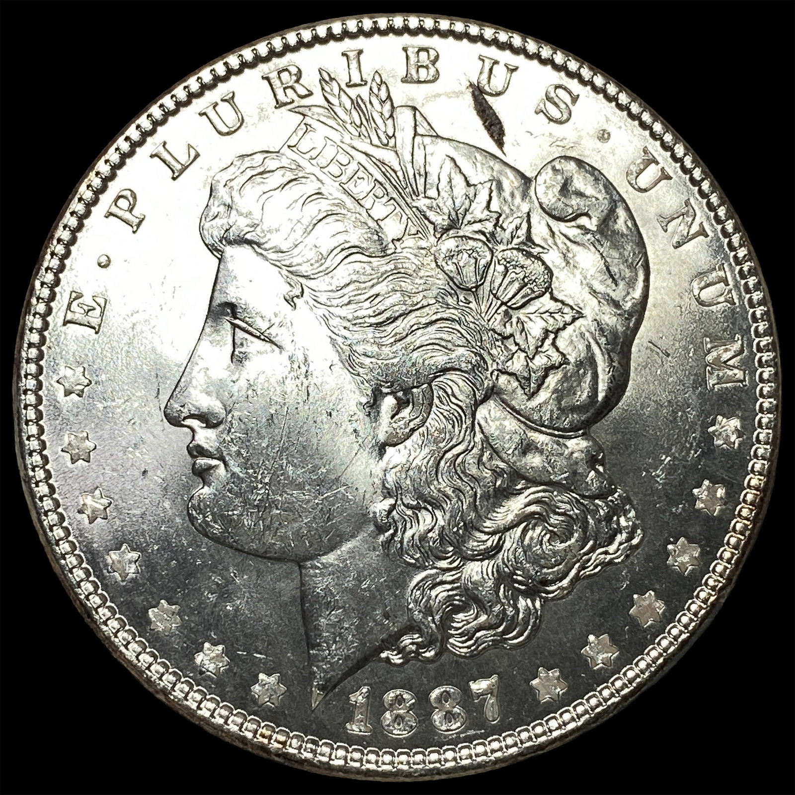 1887 Silver Morgan Dollar GEM BU: 1887 Silver Morgan Dollar GEM BU