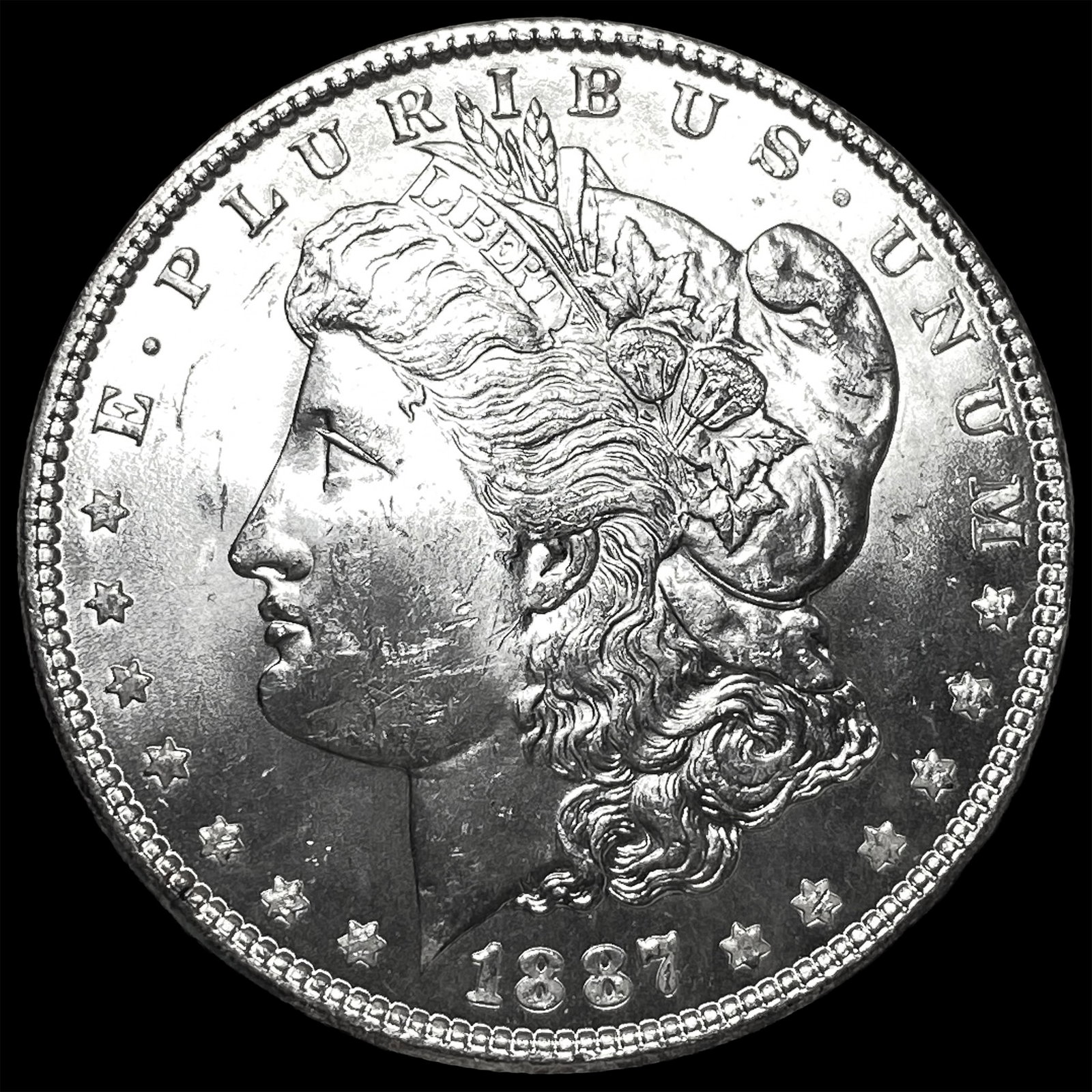 1887 Silver Morgan Dollar GEM BU (1 of 2)