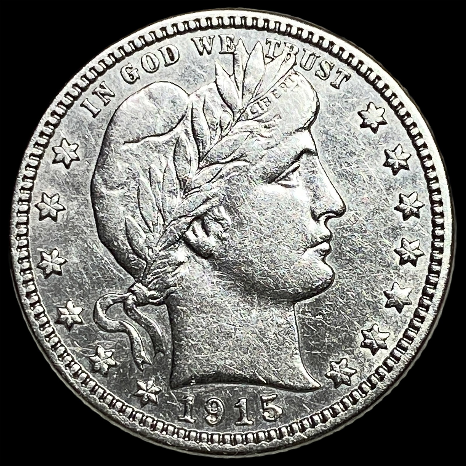 1915-S Silver Barber Quarter CLOSELY UNCIRCULATED: 1915-S Silver Barber Quarter CLOSELY UNCIRCULATED