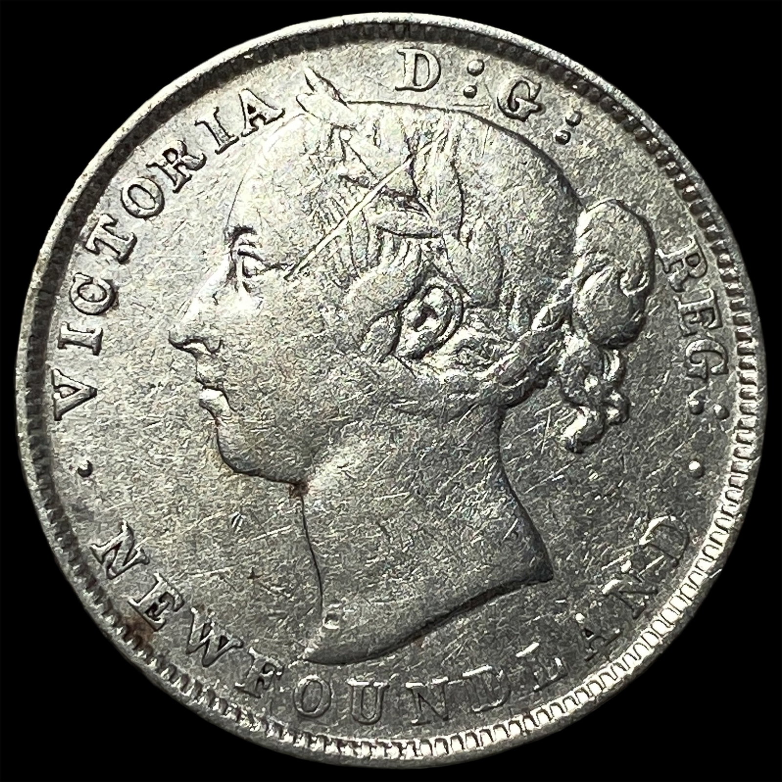 1890 Newfoundland Silver 20 Cents NEARLY UNCIRCULATED: 1890 Newfoundland Silver 20 Cents NEARLY UNCIRCULATED
