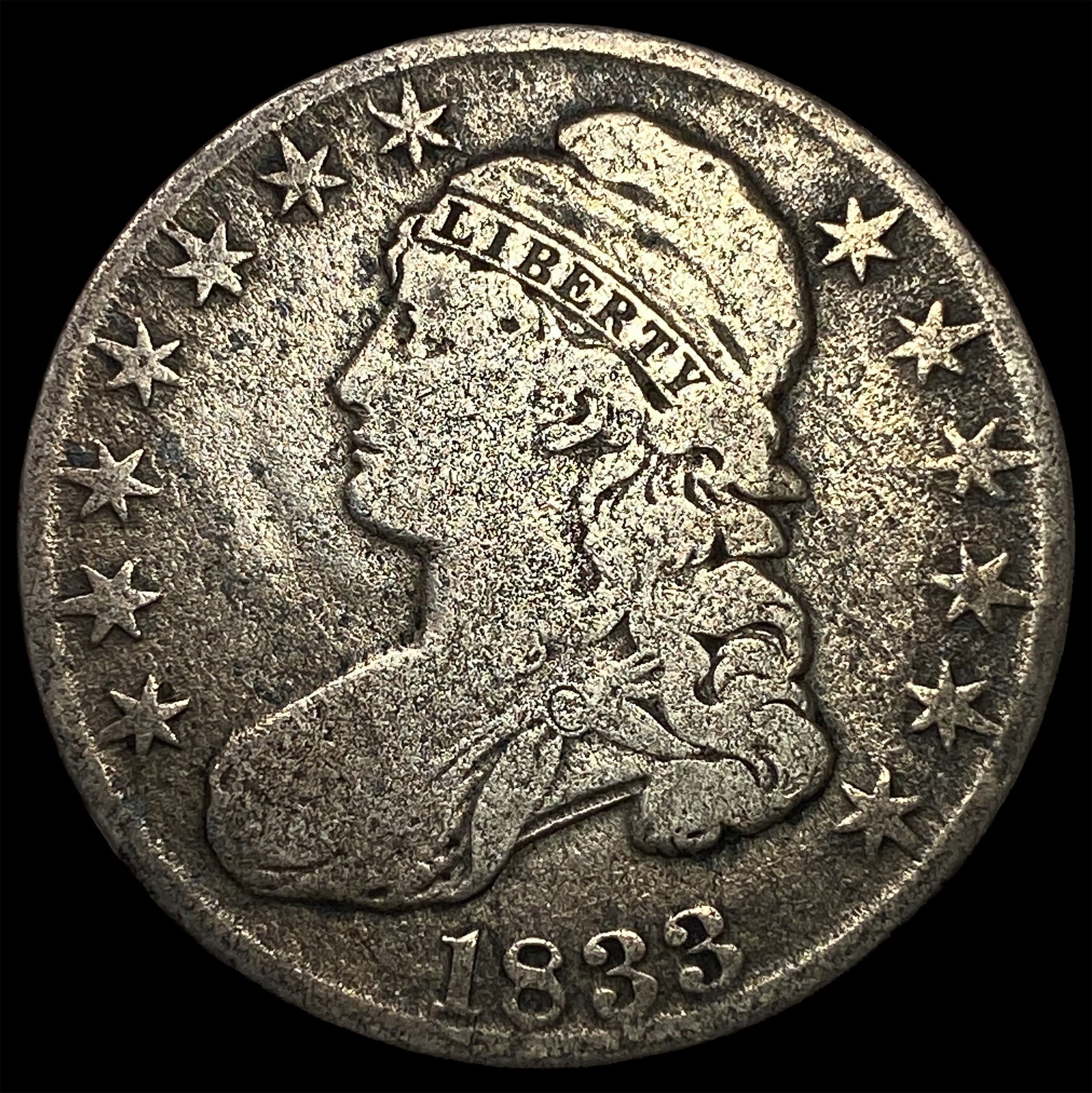 1833 Capped Bust Half Dollar ABOUT UNCIRCULATED: 1833 Capped Bust Half Dollar ABOUT UNCIRCULATED