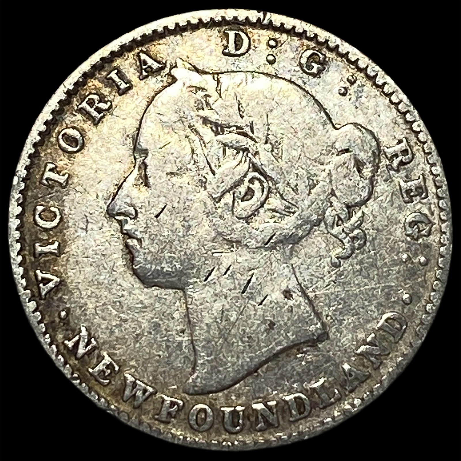 1890 Newfoundland Silver 10 Cents ABOUT UNCIRCULATED: 1890 Newfoundland Silver 10 Cents ABOUT UNCIRCULATED
