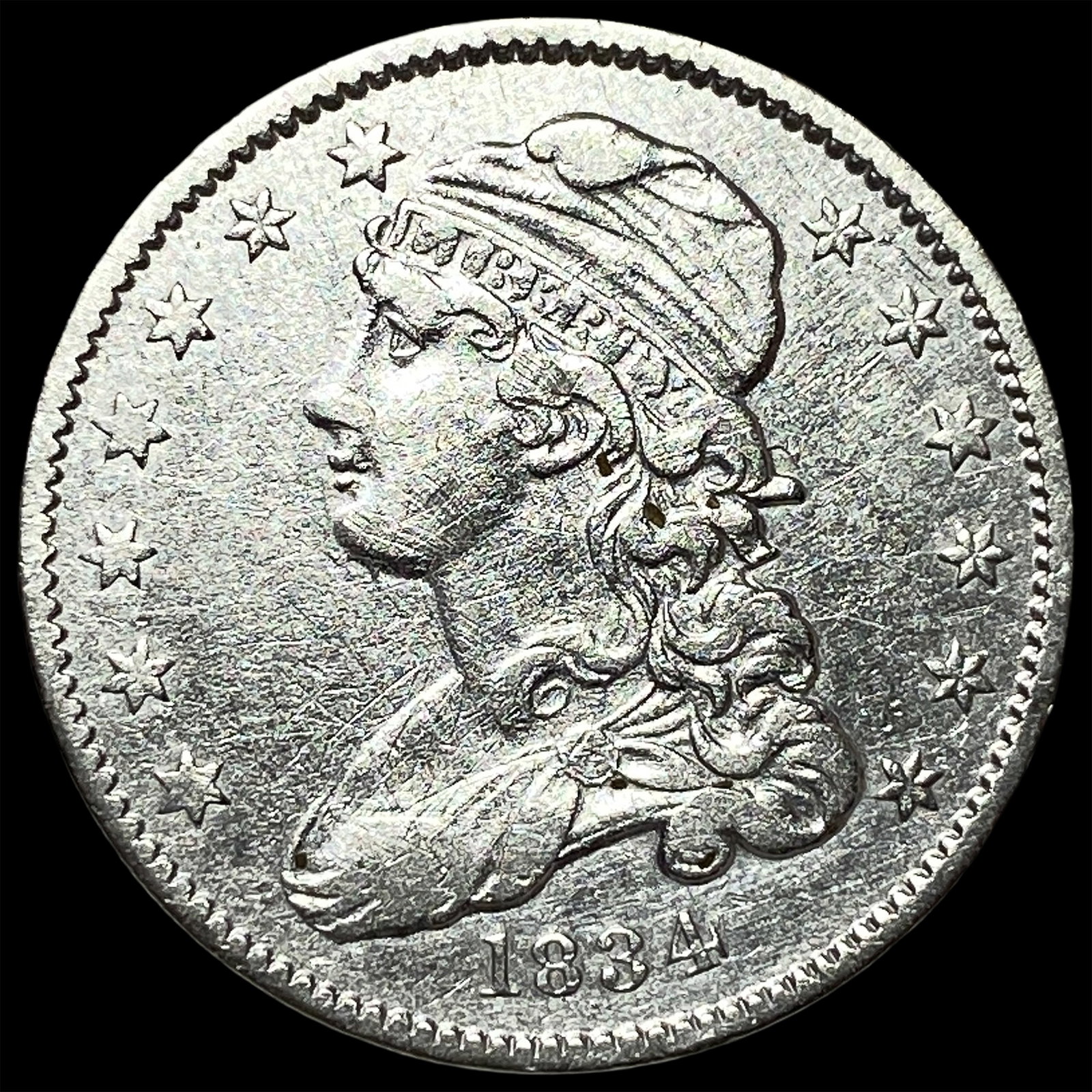 1834 Capped Bust Quarter CLOSELY UNCIRCULATED: 1834 Capped Bust Quarter CLOSELY UNCIRCULATED