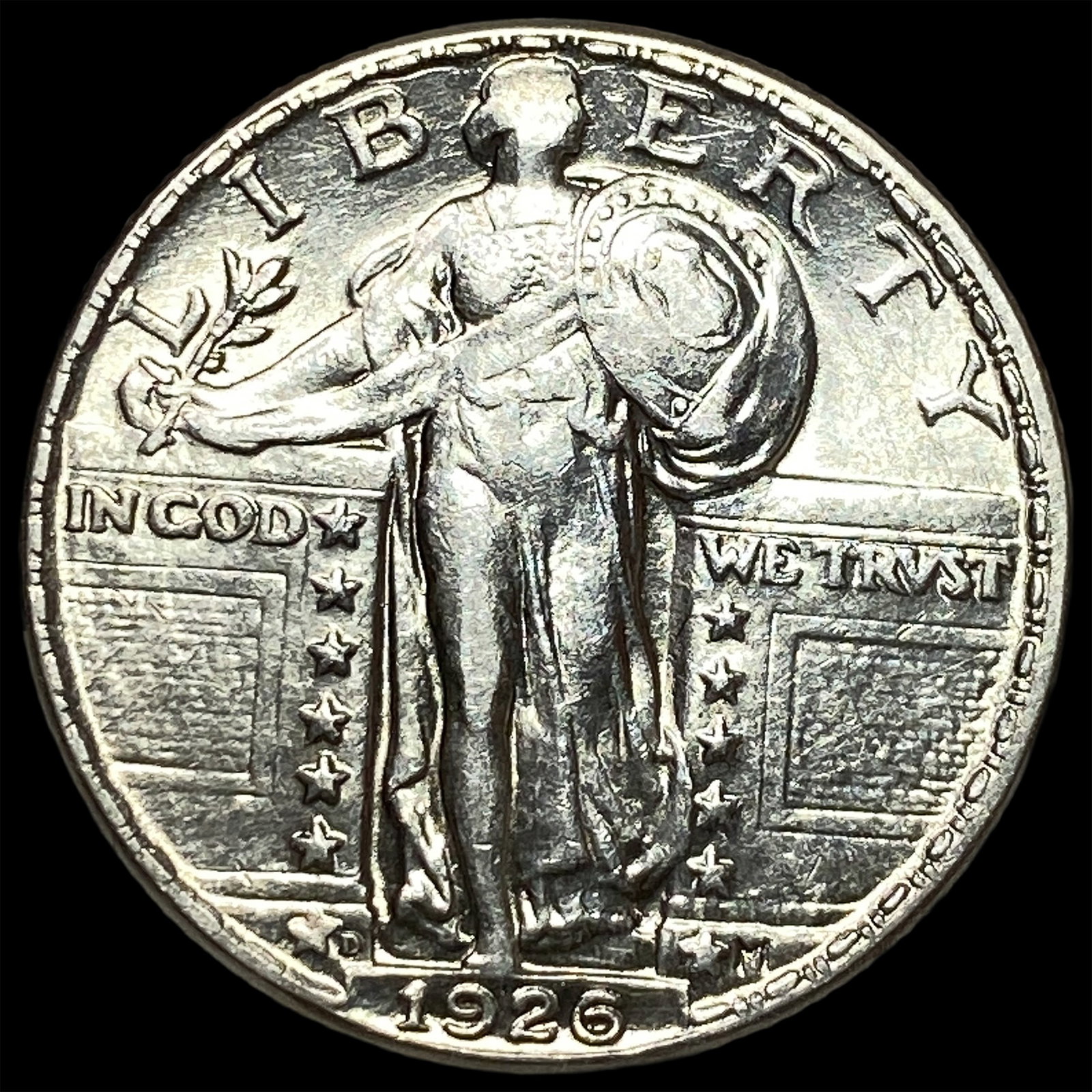 1926-D Silver Standing Liberty Quarter CHOICE AU: 1926-D Silver Standing Liberty Quarter CHOICE AU