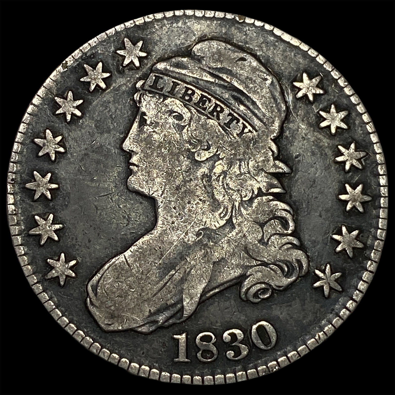 1830 Capped Bust Half Dollar NEARLY UNCIRCULATED: 1830 Capped Bust Half Dollar NEARLY UNCIRCULATED