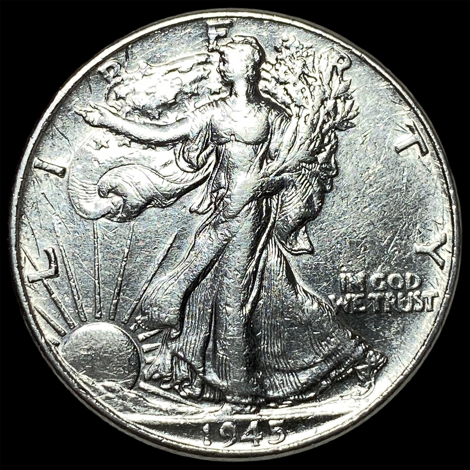 1945 Walking Liberty Half Dollar CLOSELY UNCIRCULATED: 1945 Walking Liberty Half Dollar CLOSELY UNCIRCULATED