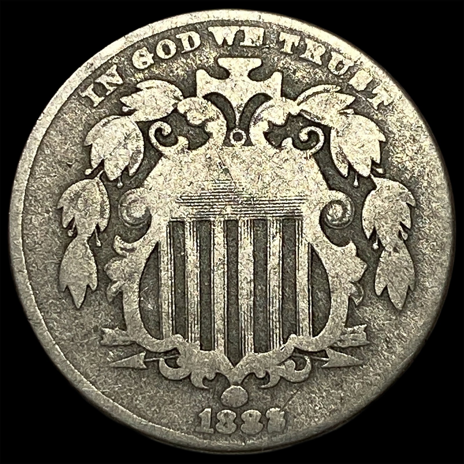 1883 Shield Nickel NICELY CIRCULATED: 1883 Shield Nickel NICELY CIRCULATED