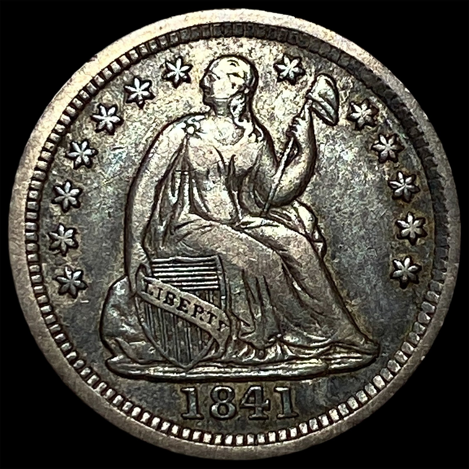 1841 Seated Liberty Half Dime CLOSELY UNCIRCULATED: 1841 Seated Liberty Half Dime CLOSELY UNCIRCULATED