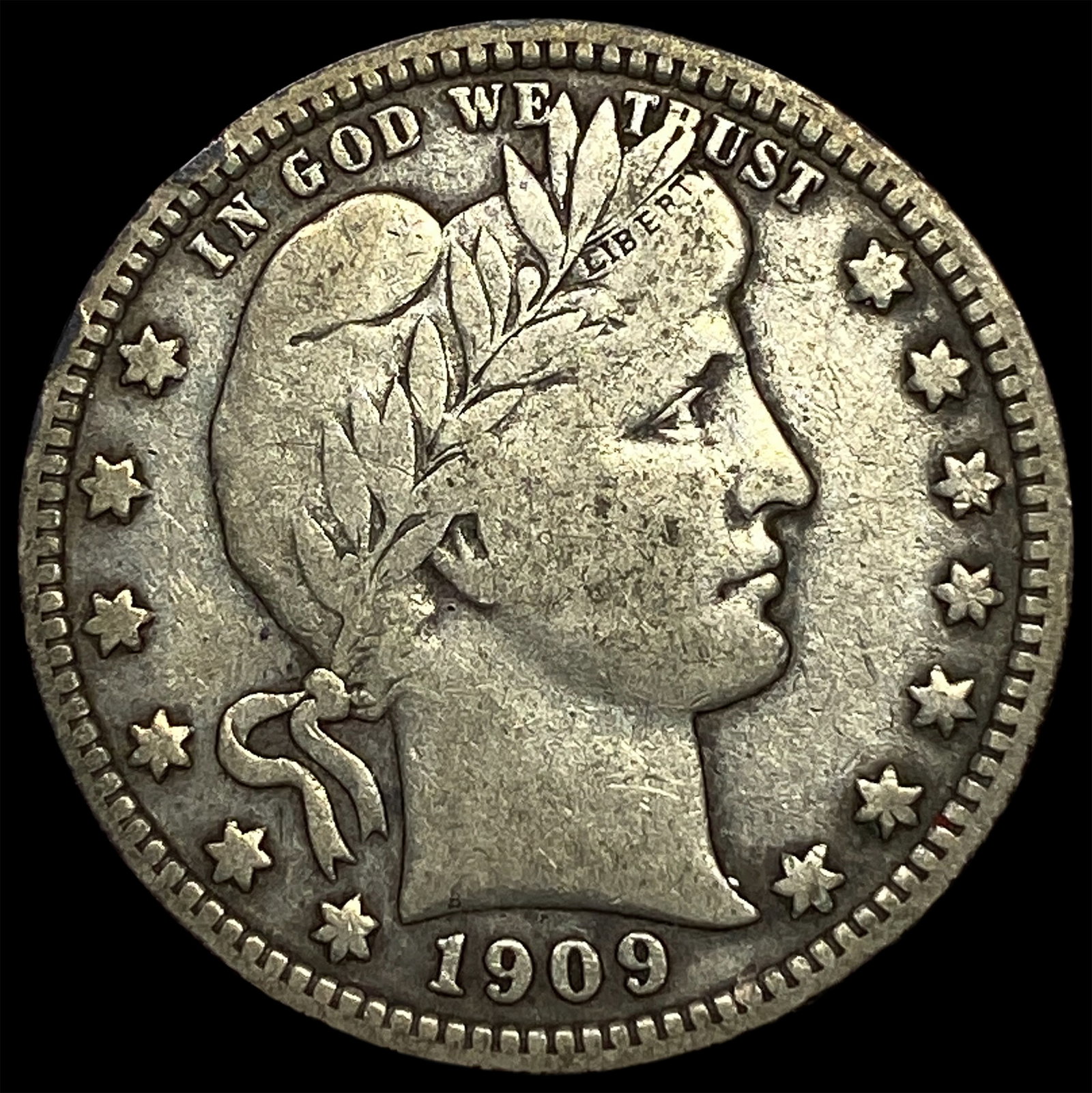 1909 Barber Quarter NEARLY UNCIRCULATED (1 of 2)