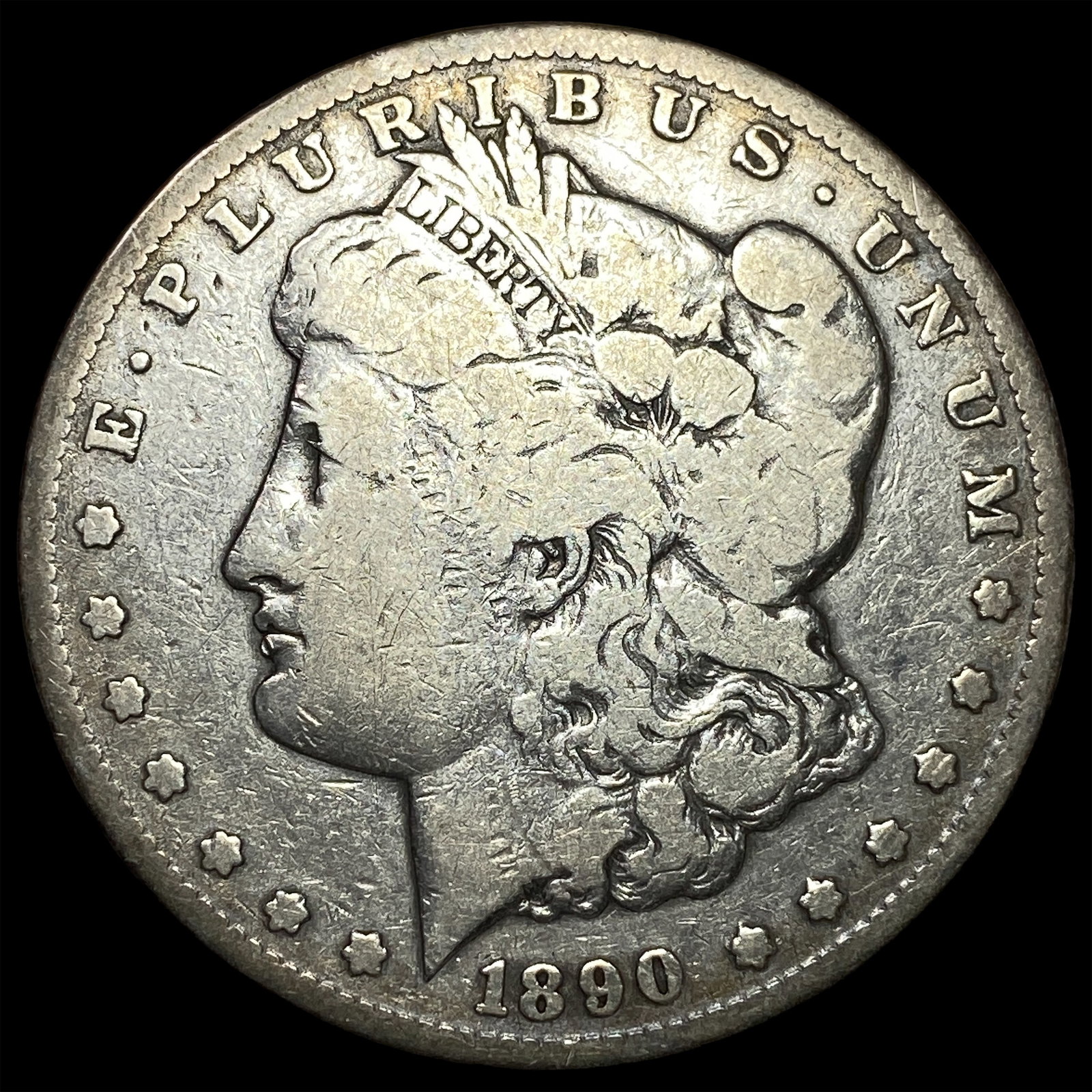 1890-CC Silver Morgan Dollar LIGHTLY CIRCULATED: 1890-CC Silver Morgan Dollar LIGHTLY CIRCULATED