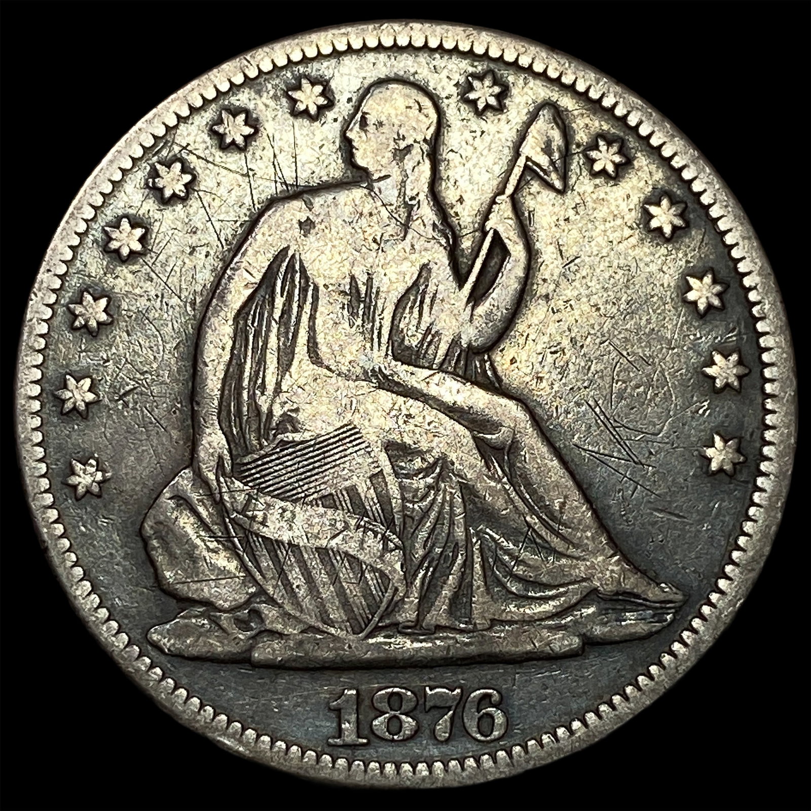 1876 Seated Liberty Half Dollar NEARLY UNCIRCULATED: 1876 Seated Liberty Half Dollar NEARLY UNCIRCULATED